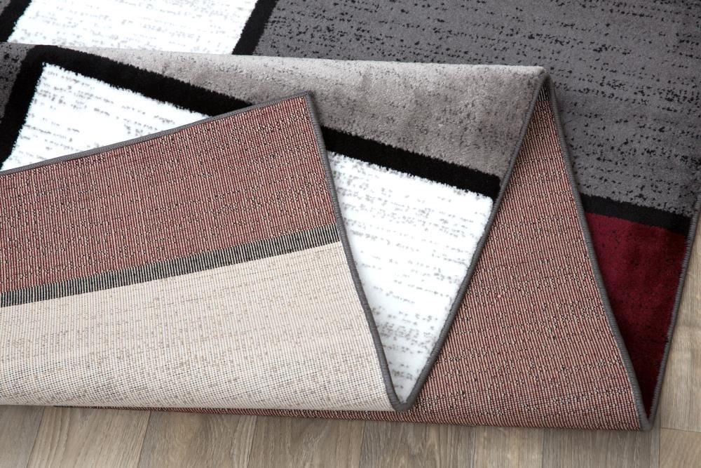 World Rug Gallery Contemporary Modern Boxed Color Block Red 3'3"x5' Area Rug