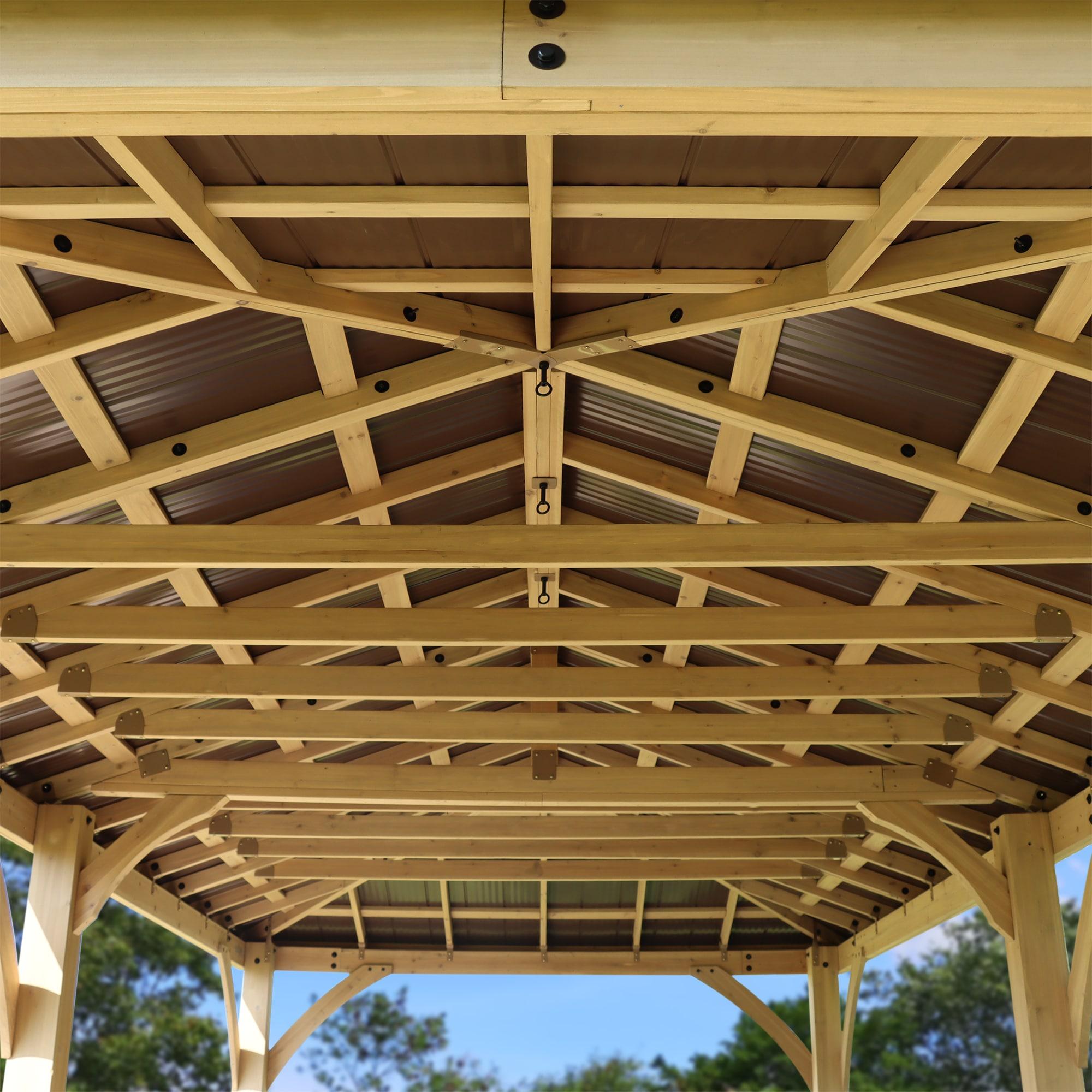 Yardistry Meridian 12 Ft. W x 20 Ft. D Solid Wood Patio Gazebo