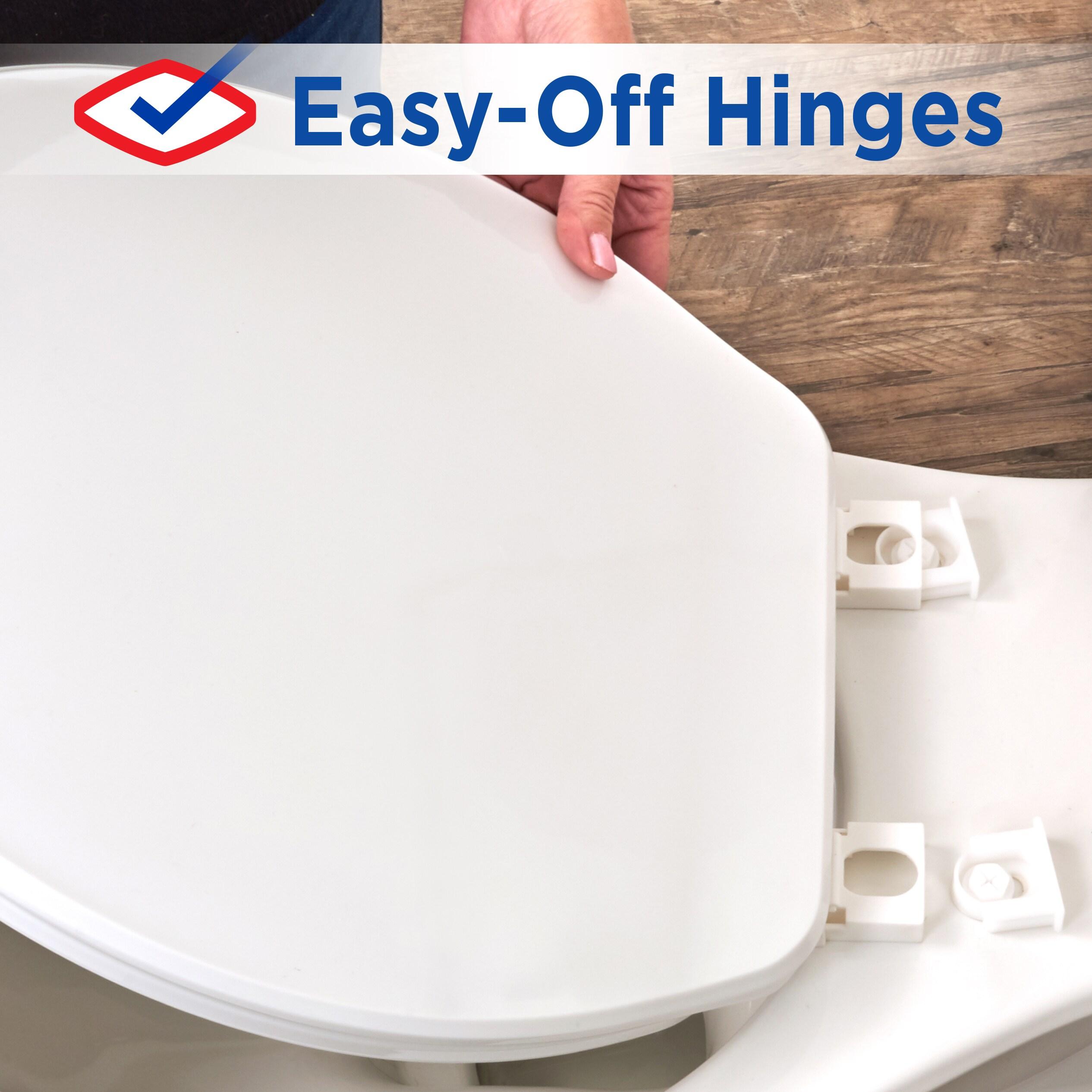 Clorox Antimicrobial Round Stay Fresh Scented Plastic Toilet Seat with Easy-off Hinges