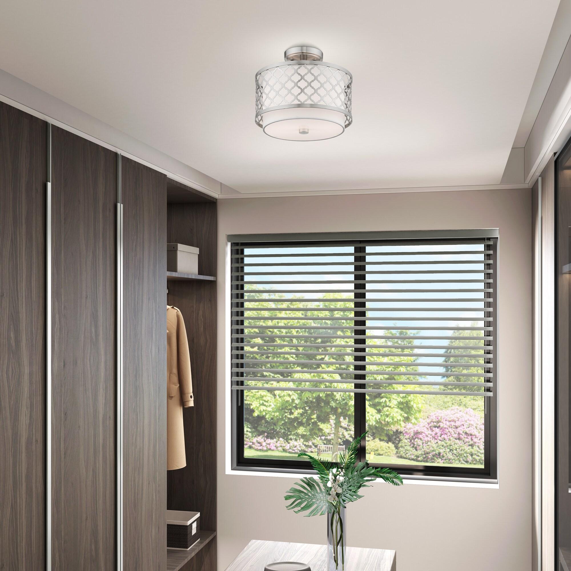 Livex Lighting Arabesque 2 - Light Semi-Flush Mount in  Brushed Nickel