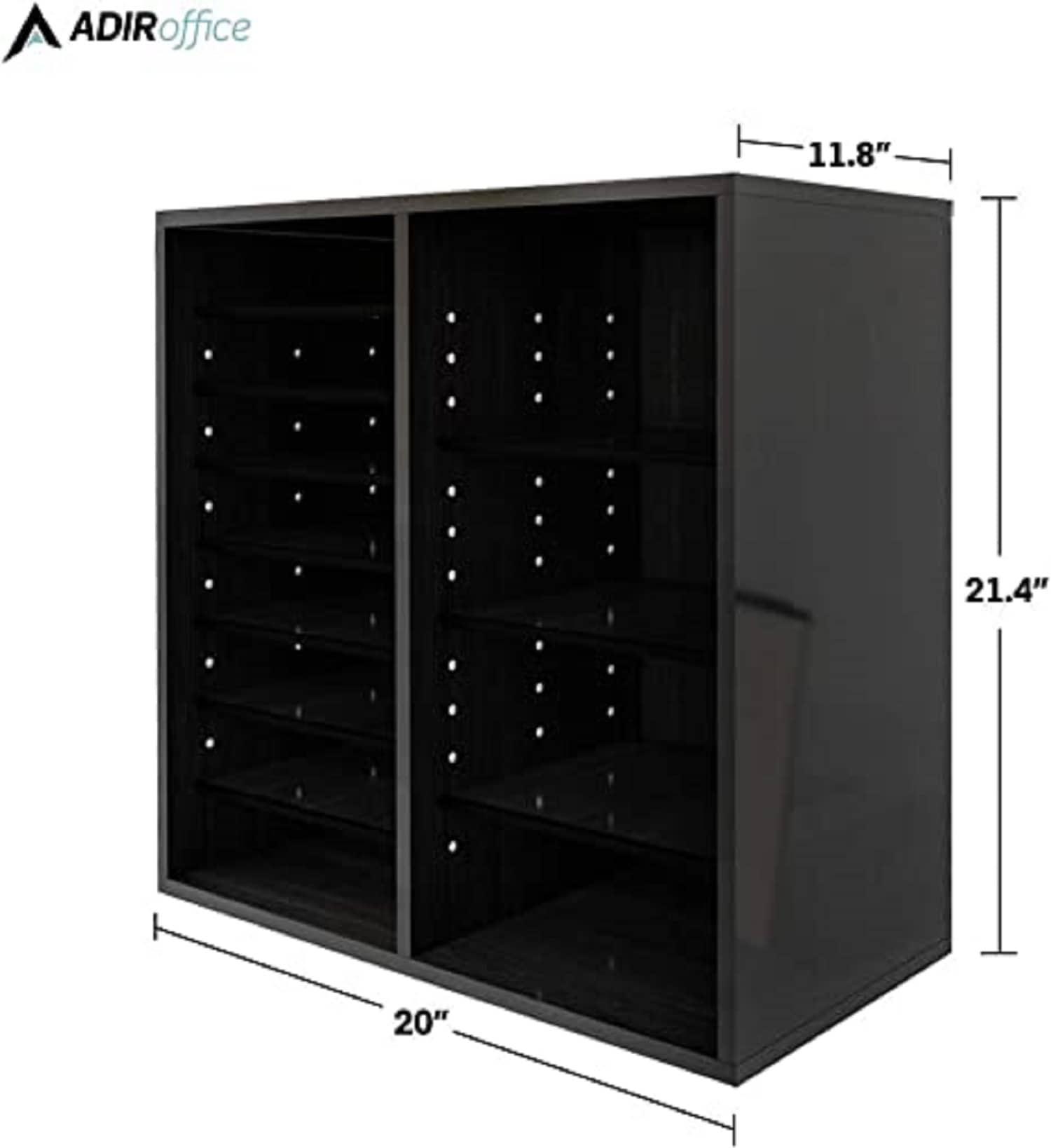 AdirOffice Manufactured Wood Compartment Organizer Literature Sorter