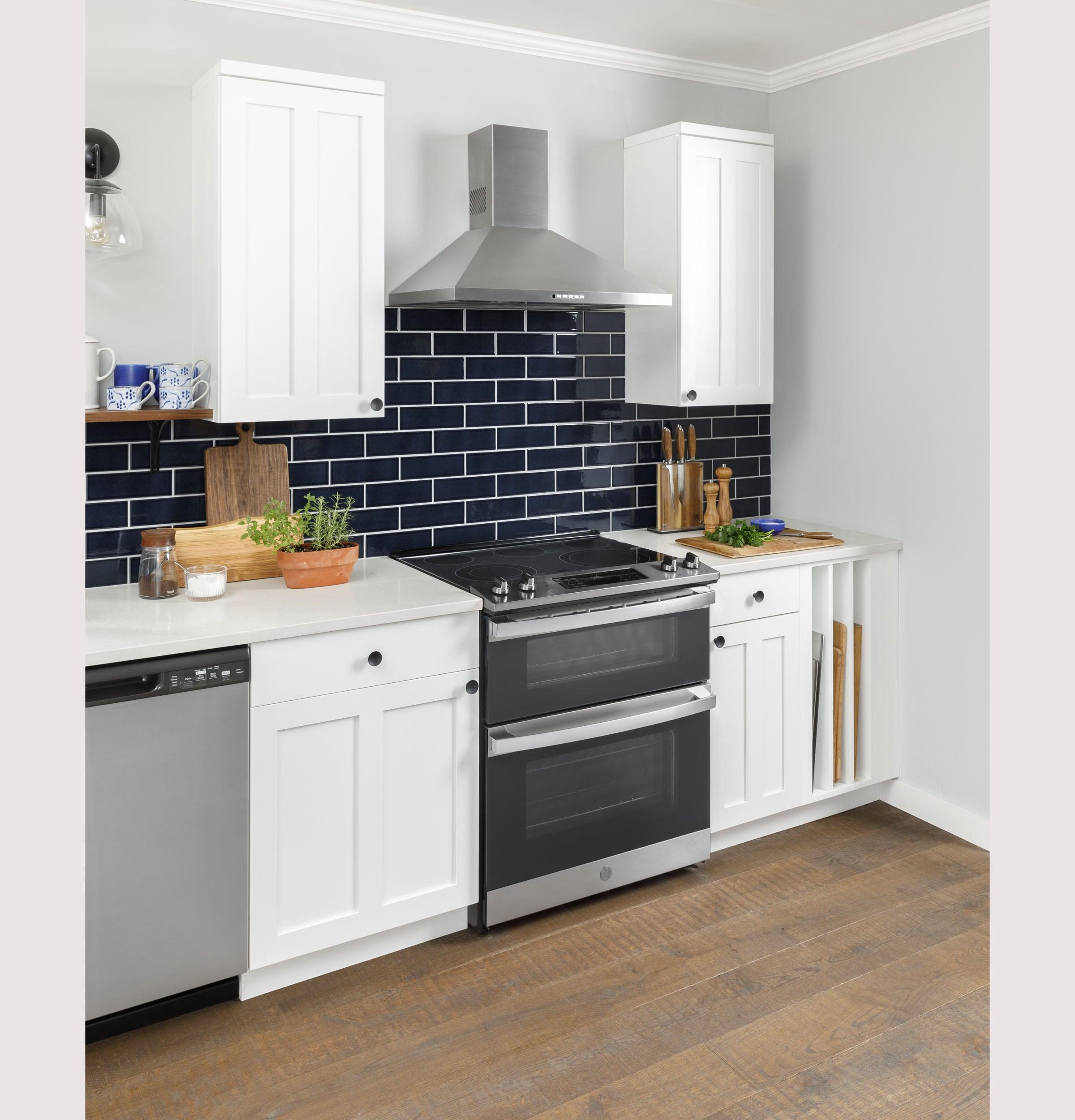 GE Appliances 30 in 66 cu ft Slide In Double Oven Electric Ranges in Stainless Steel