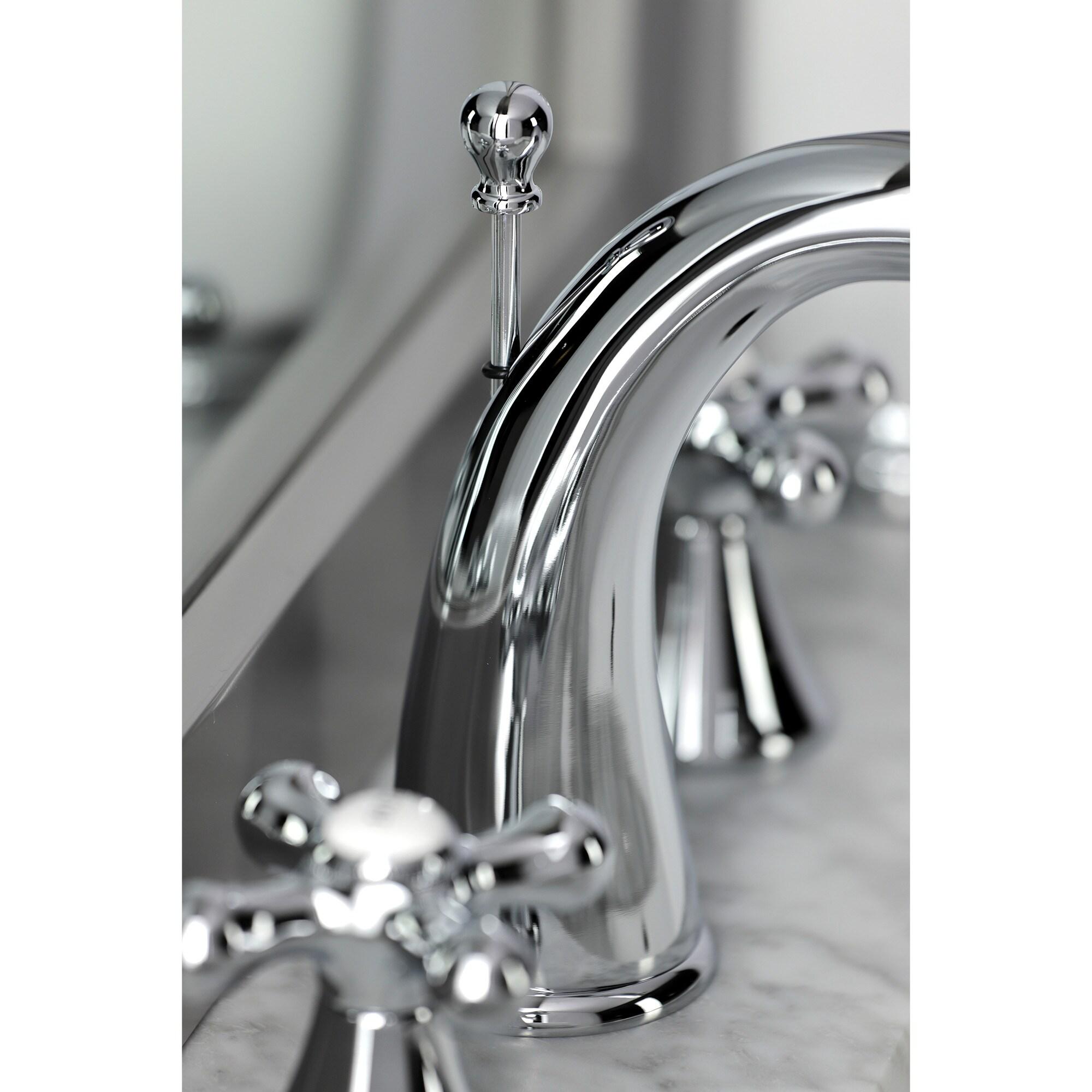 Widespread Bathroom Faucet with Drain Assembly