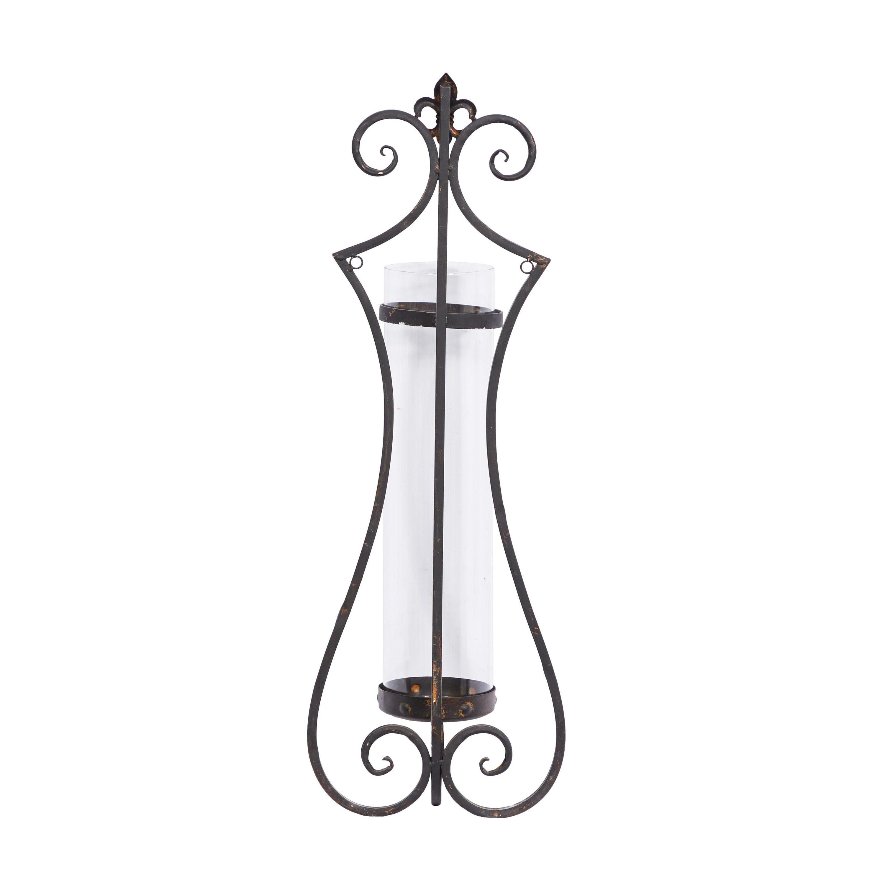 DecMode Black Metal Wall Sconce