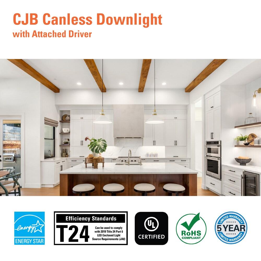 HALO CJB 4 inch 5CCT Canless Recessed Integrated LED Downlight with Attached JBOX 12 Pack