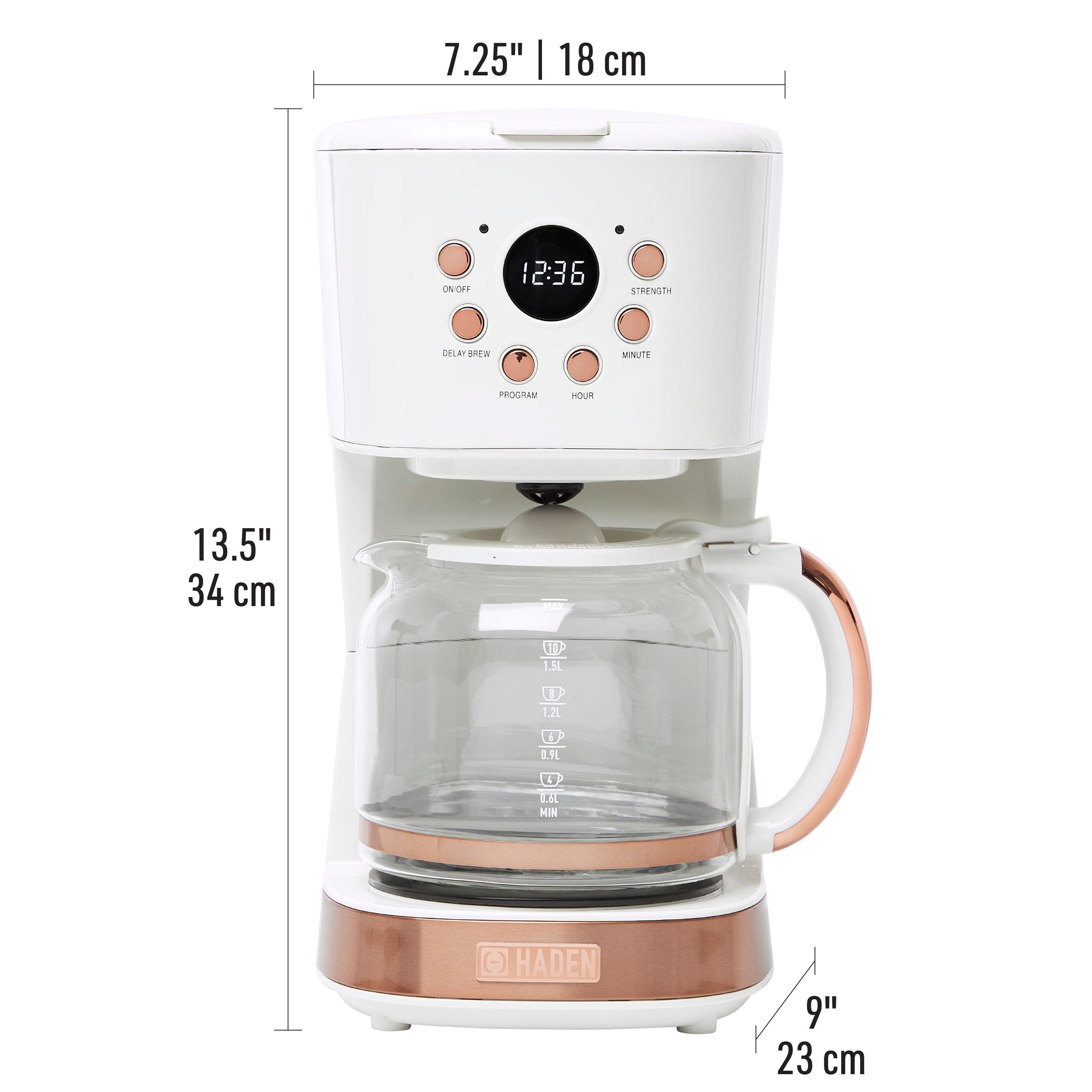 HADEN Heritage Ivory and Copper 12-Cup Programmable Coffee Maker