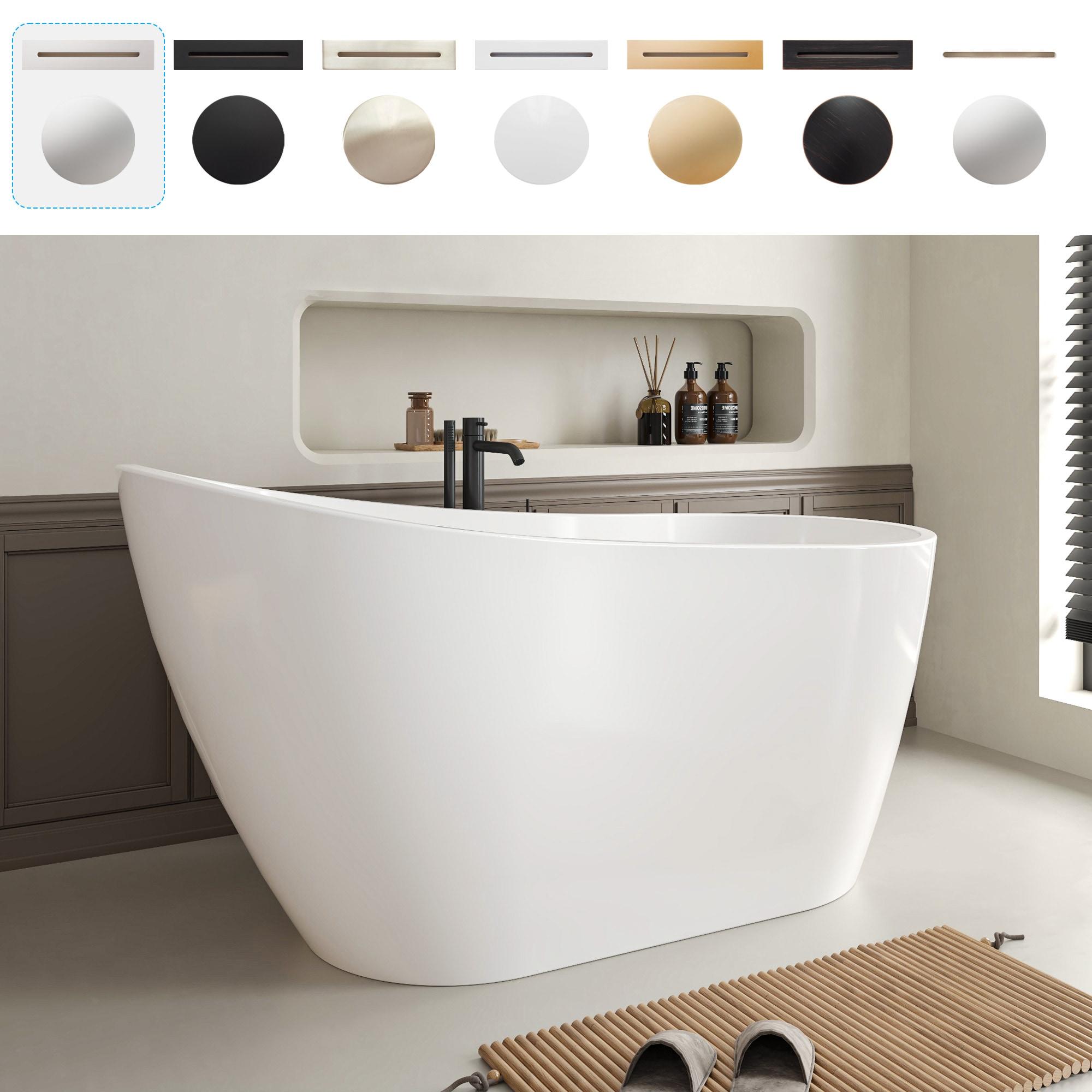 Maya 55" x 28" Freestanding Soaking Acrylic Bathtub