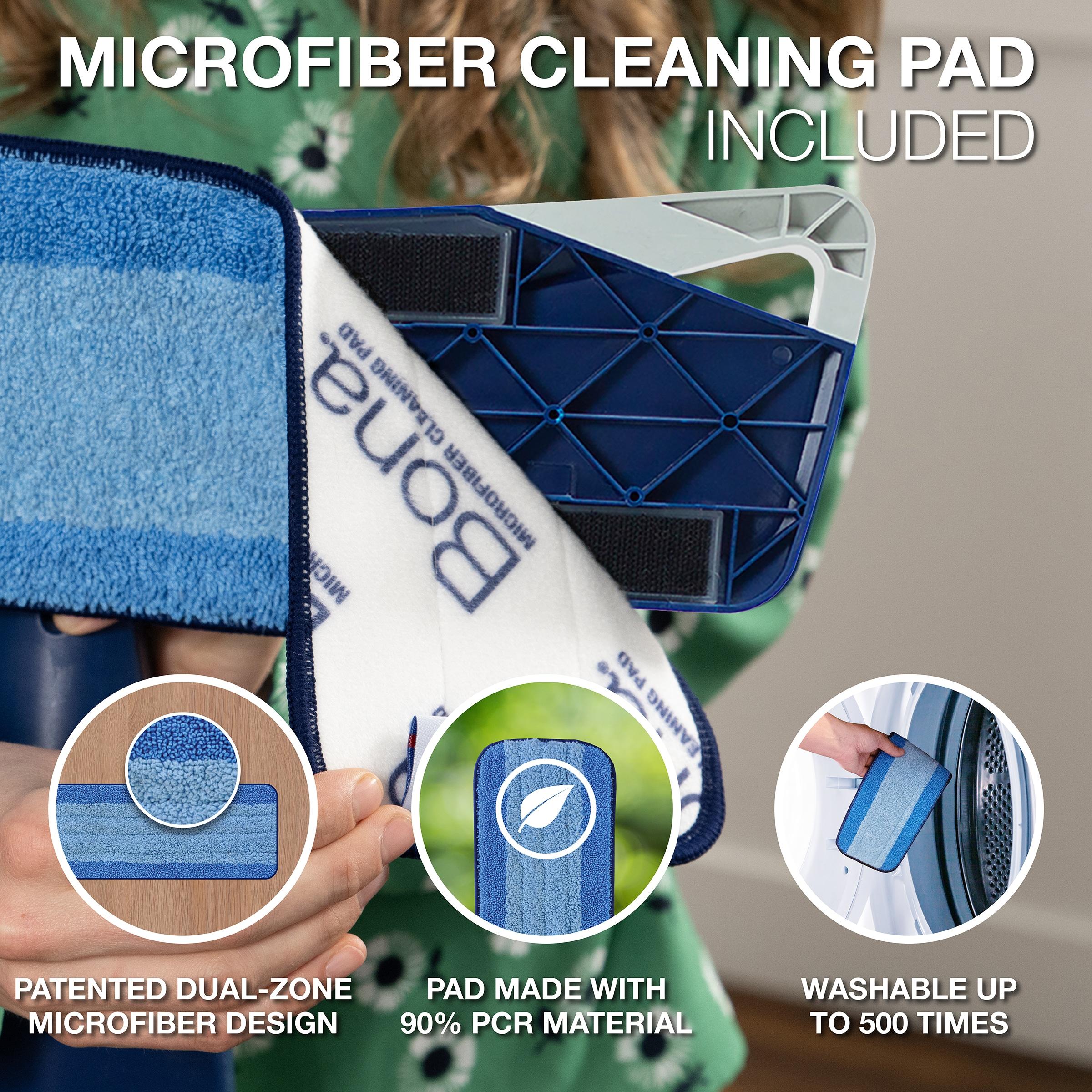 Bona Floor Mop Starter Kit - 2-in-1 Wet + Dry Floor Sweeping + Mopping - 1 Mop, 1 Reusable Sweeping Pad, 1 Reusable Mopping Pad