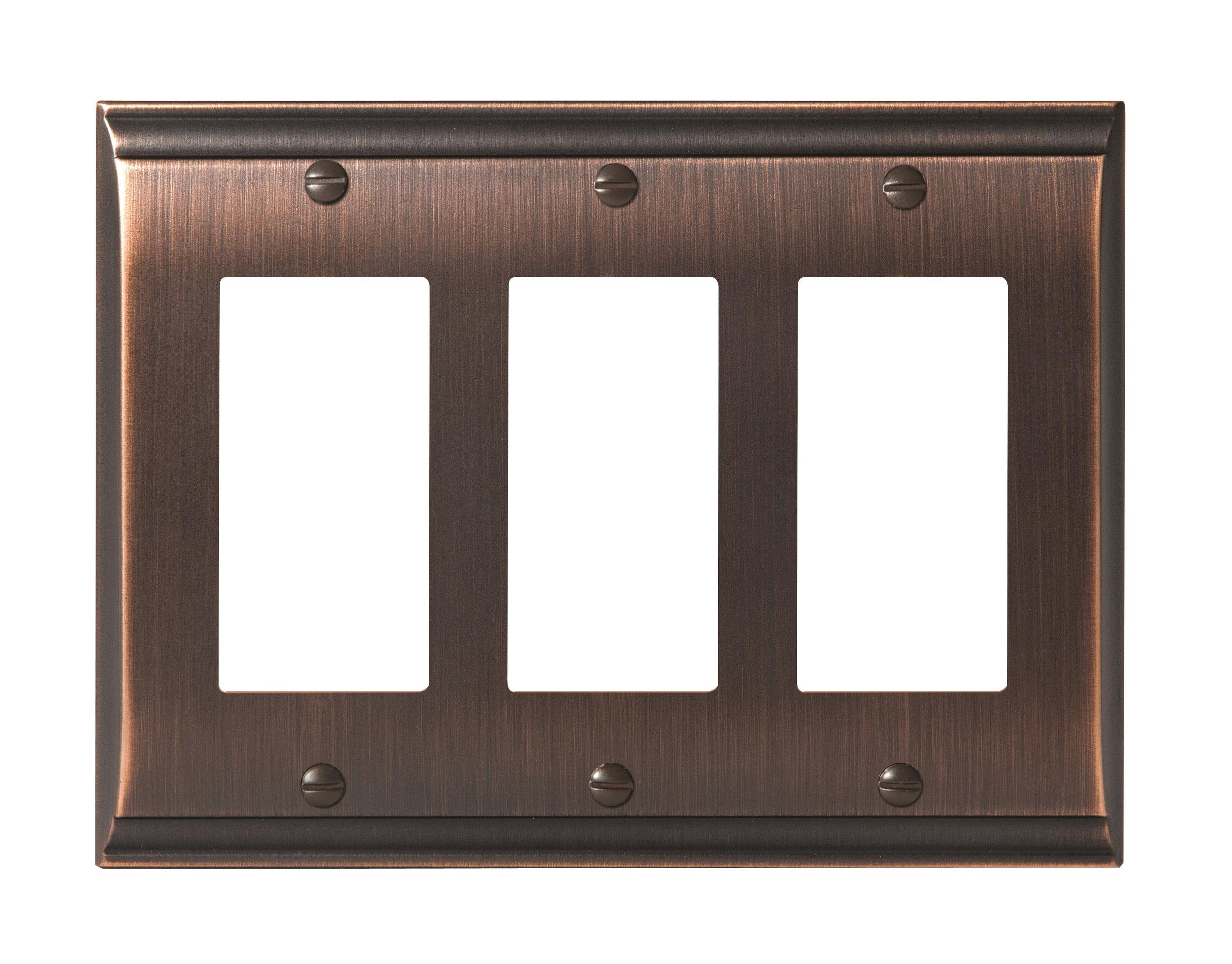 Amerock Candler 3 Rocker Oil-Rubbed Bronze Wall Plate