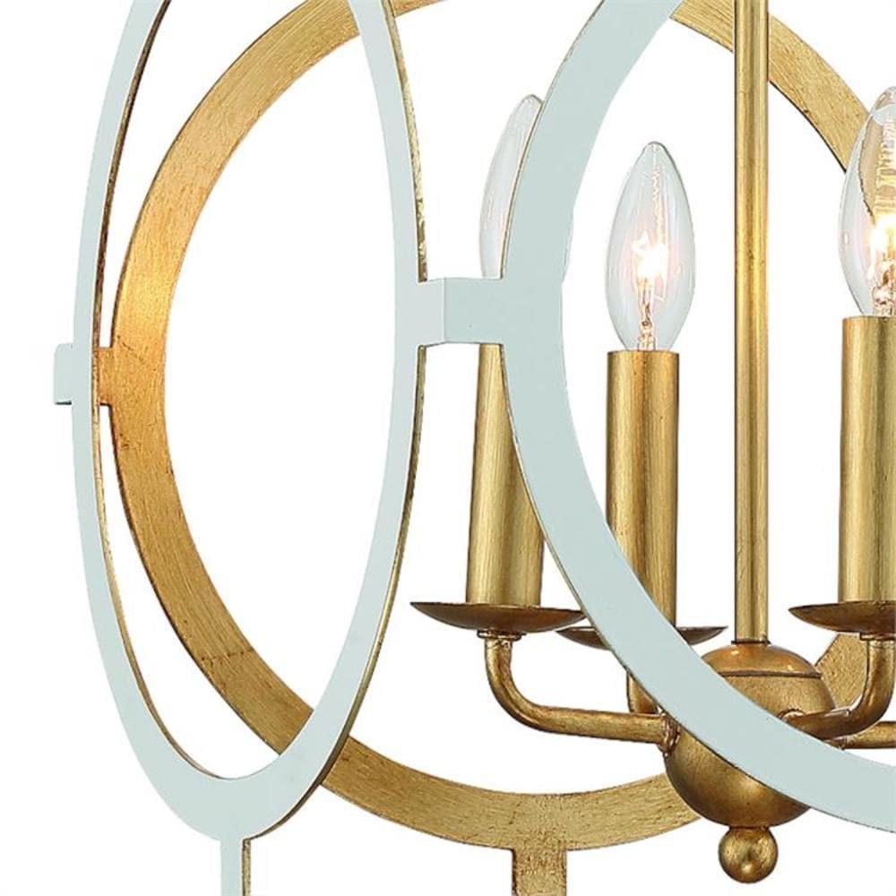 Crystorama Lighting Group Ode-704 Odelle 4 Light 20" Wide Taper Candle Pendant - Gold