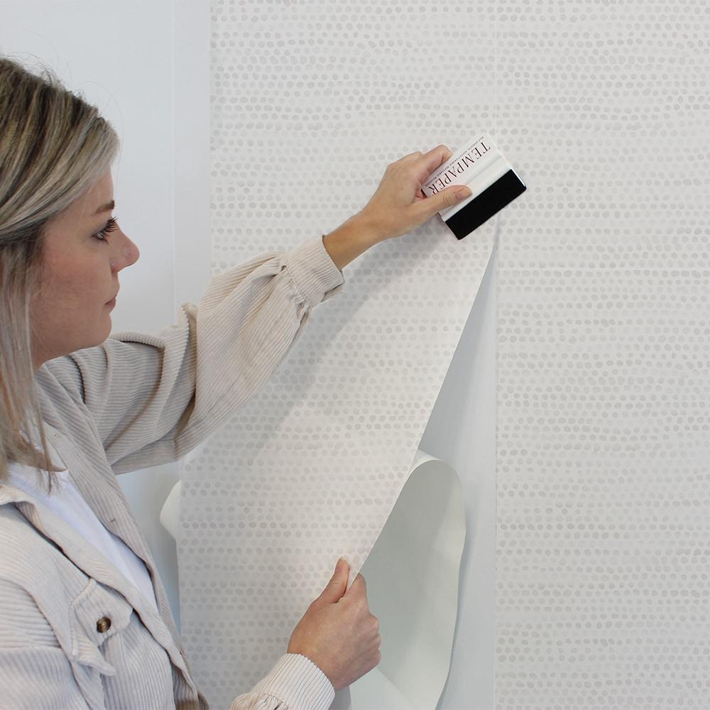 Tempaper & Co.® Moire Dots Removable Peel and Stick Wallpaper, Light Tan, 28 sq. ft.: Vinyl Self-Adhesive Polka Dots
