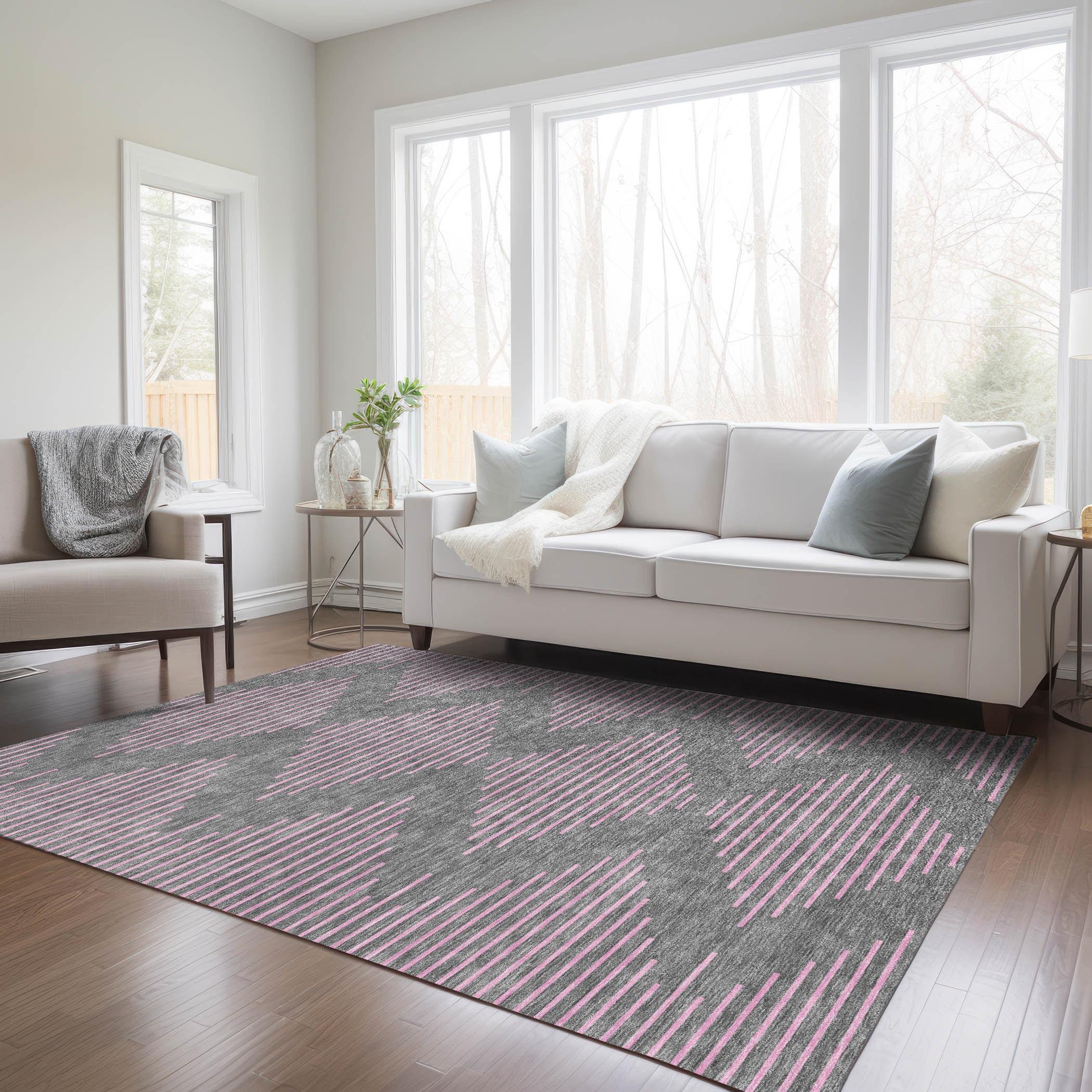 Machine Washable Indoor/Outdoor Chayden ACN1017 Gray Rug