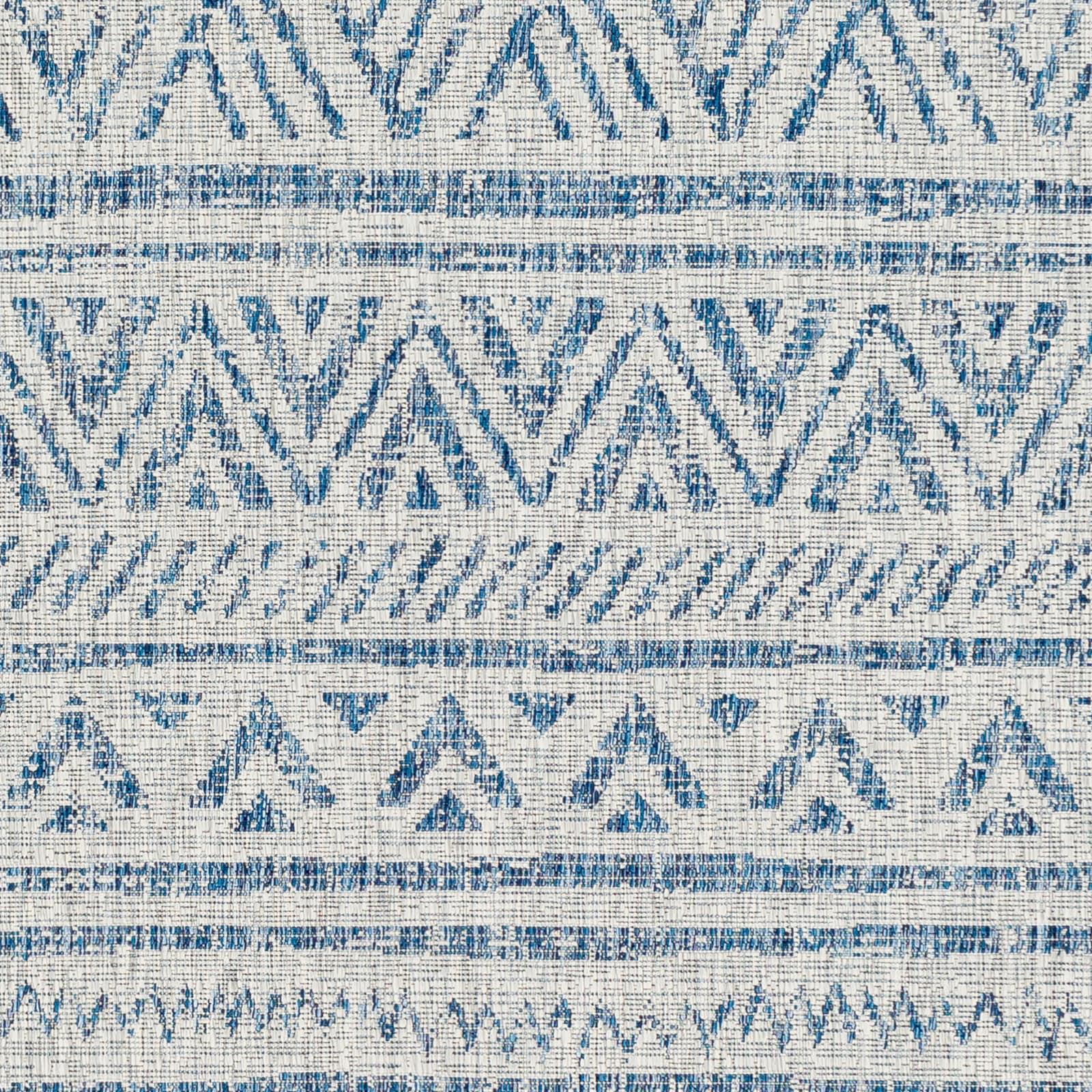 Livabliss Eagean 2 x 3 (ft) Polypropylene Blue Rectangular Indoor Chevron Global Area rug