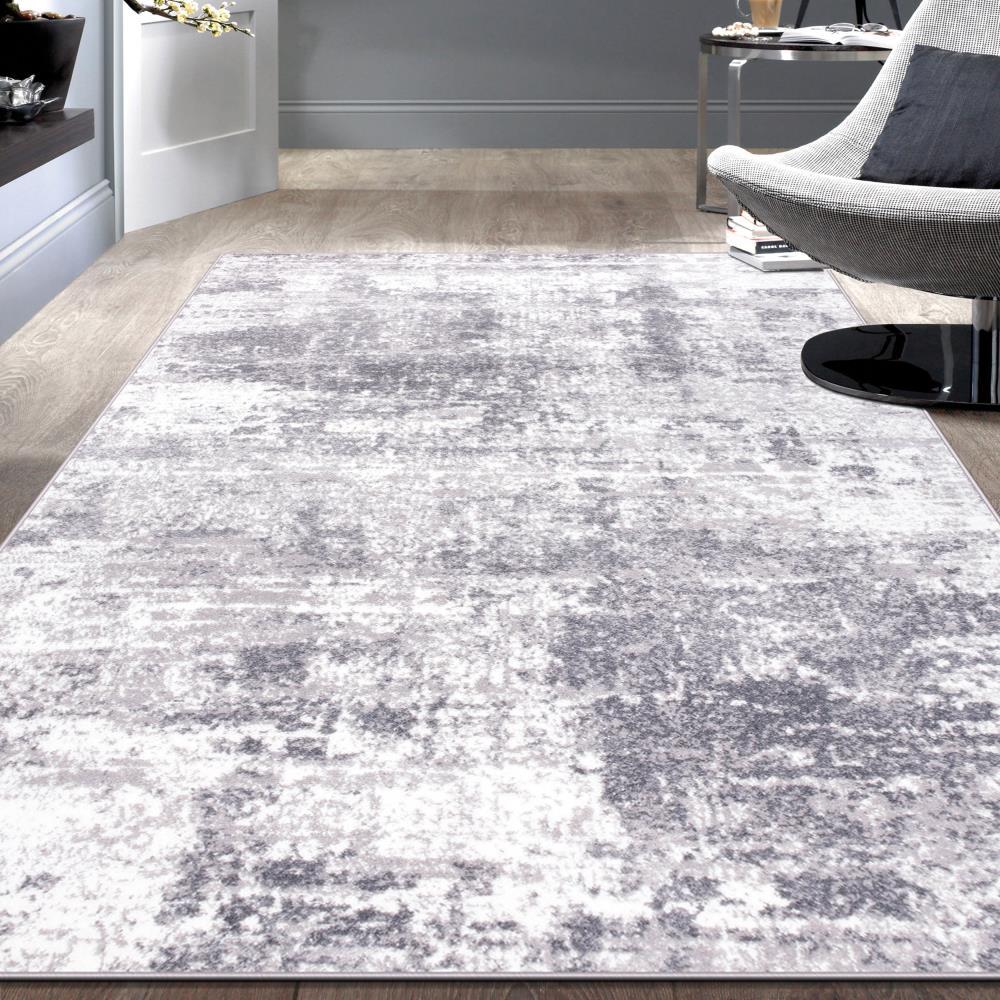 World Rug Gallery Distressed Abstract Gray 3'3" x 5' Area Rug