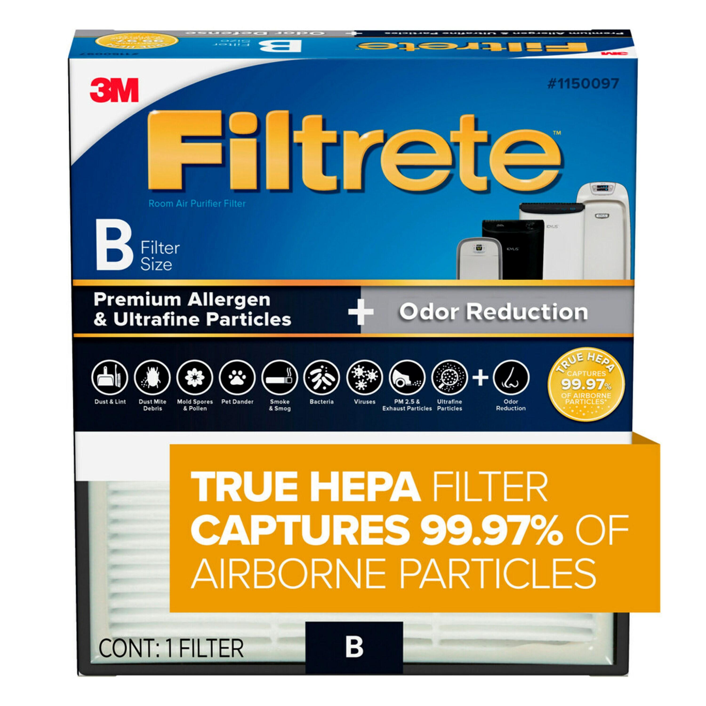 Filtrete True HEPA Air Purifier Filter with Odor Defense