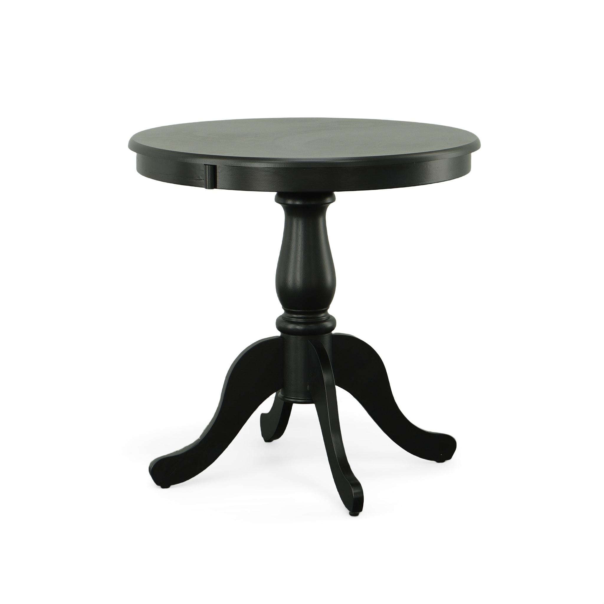 Carolina Living 30" Salem Round Pedestal Dining Table Black: Rubberwood, MDF, Non-Extension