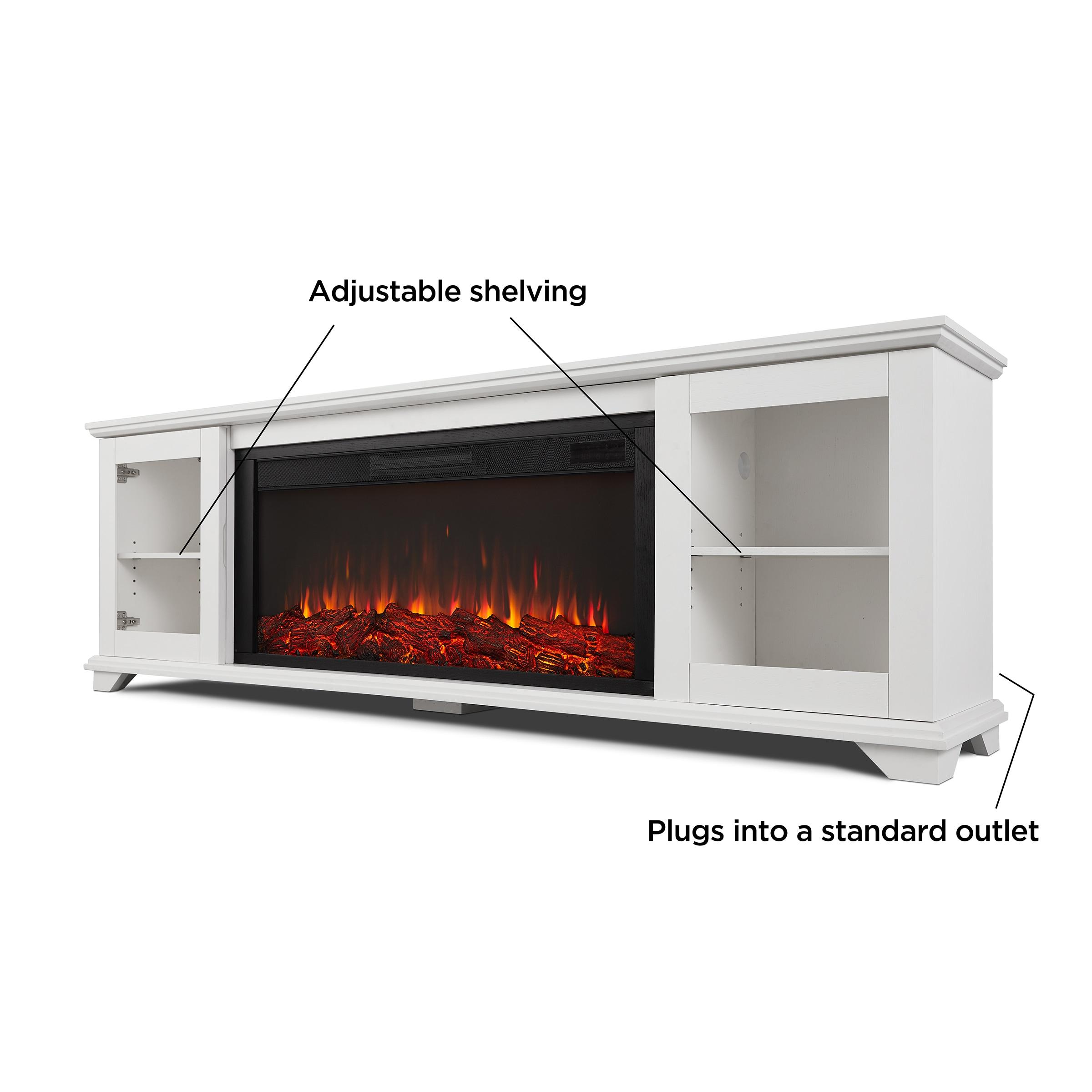 Benjamin 81" Landscape TV Stand with Electric Fireplace by Real Flame