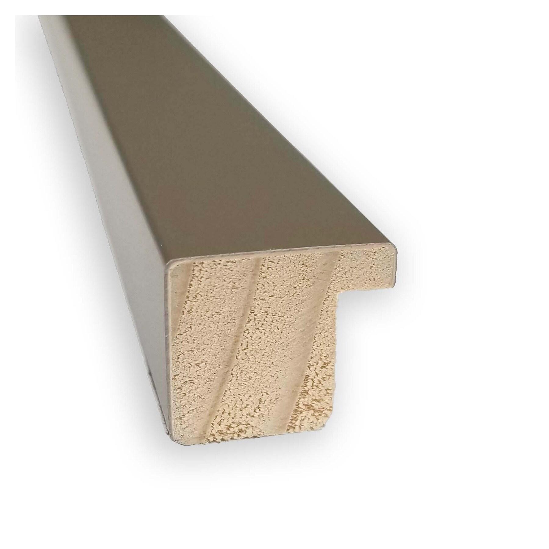 Amanti Art Beveled Wood Bathroom Wall Mirror - Svelte Frame Svelte Clay Grey Outer Size: 37 x 25 in Grey