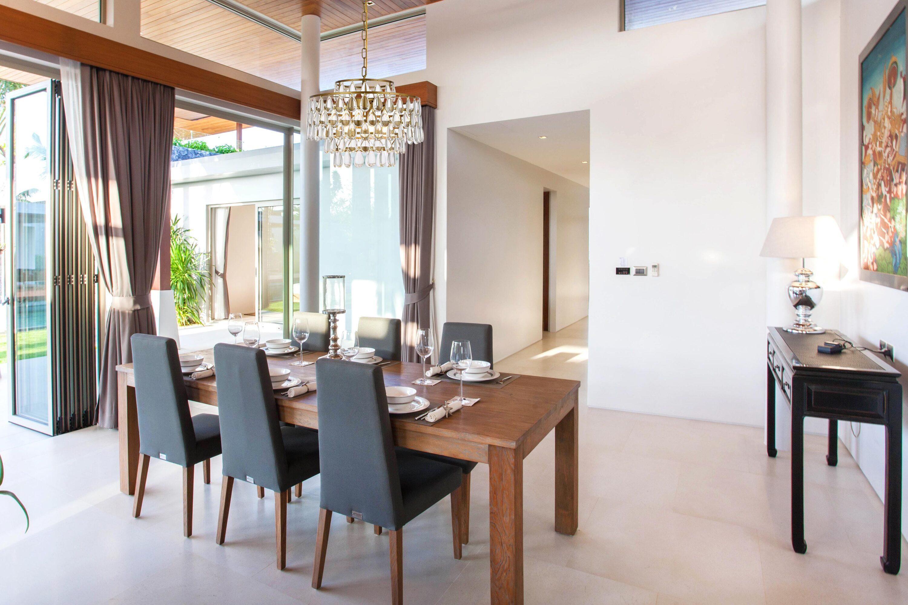 Elegant Lighting Mila 5 - Light Pendant in  Brass