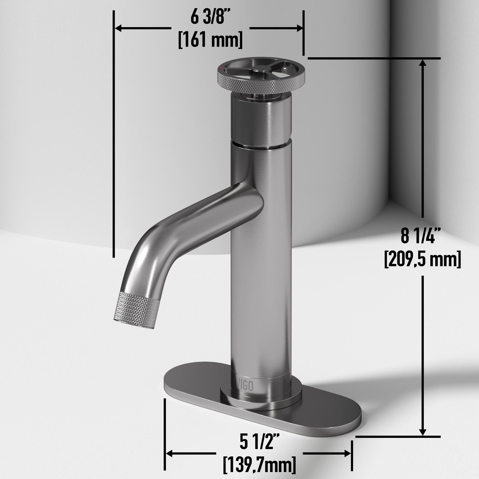 Cass Single Handle Single-Hole Bathroom Faucet Set with Deck Plate