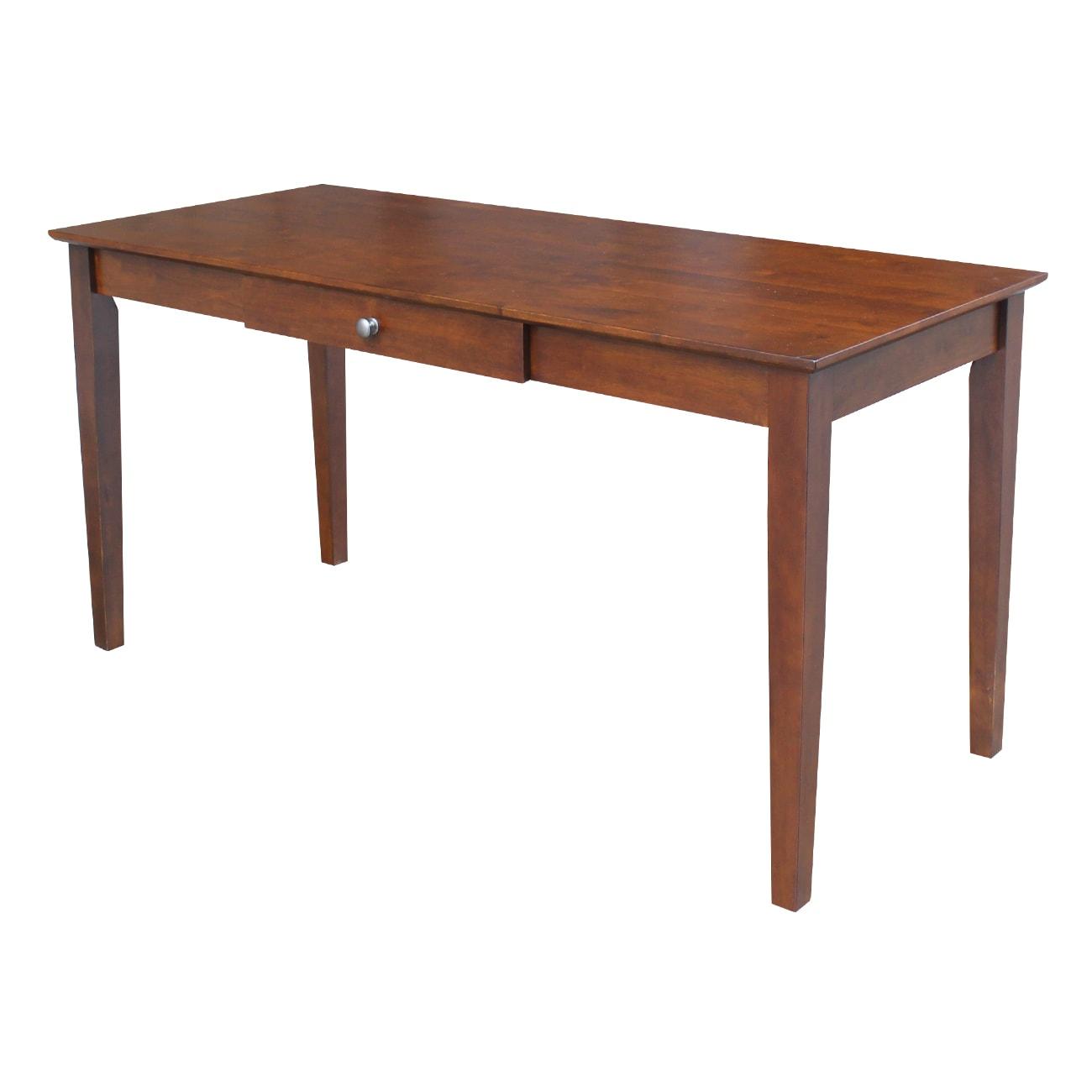 International Concepts 60" Writing Desk Espresso: Mid-Century Modern, Hardwood Frame, Spot Clean, Drawer Storage