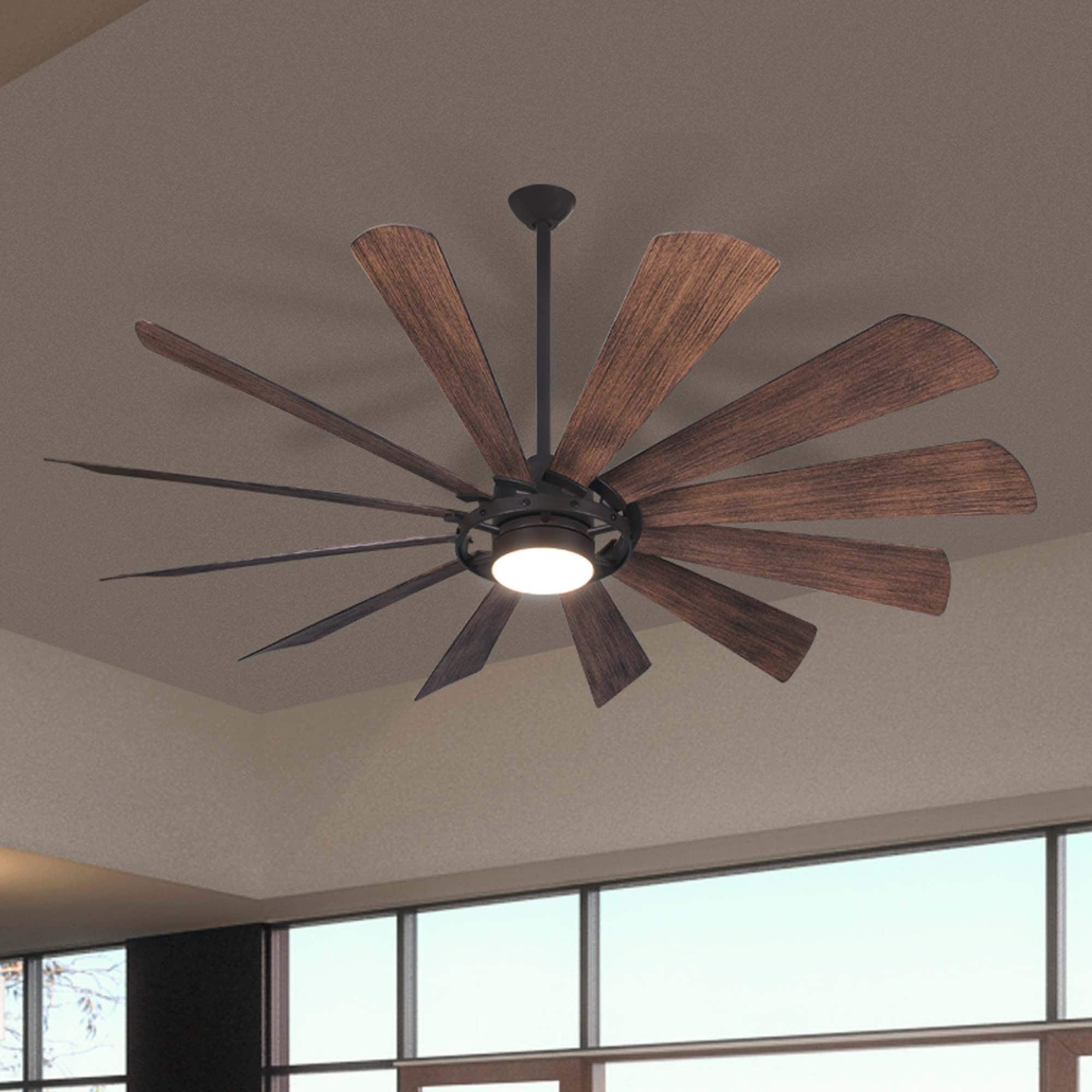 65" Minka Aire Farmhouse Indoor Ceiling Fan with Dimmable LED Light Oil Rubbed Bronze for Living Room Kitchen Bedroom Family House