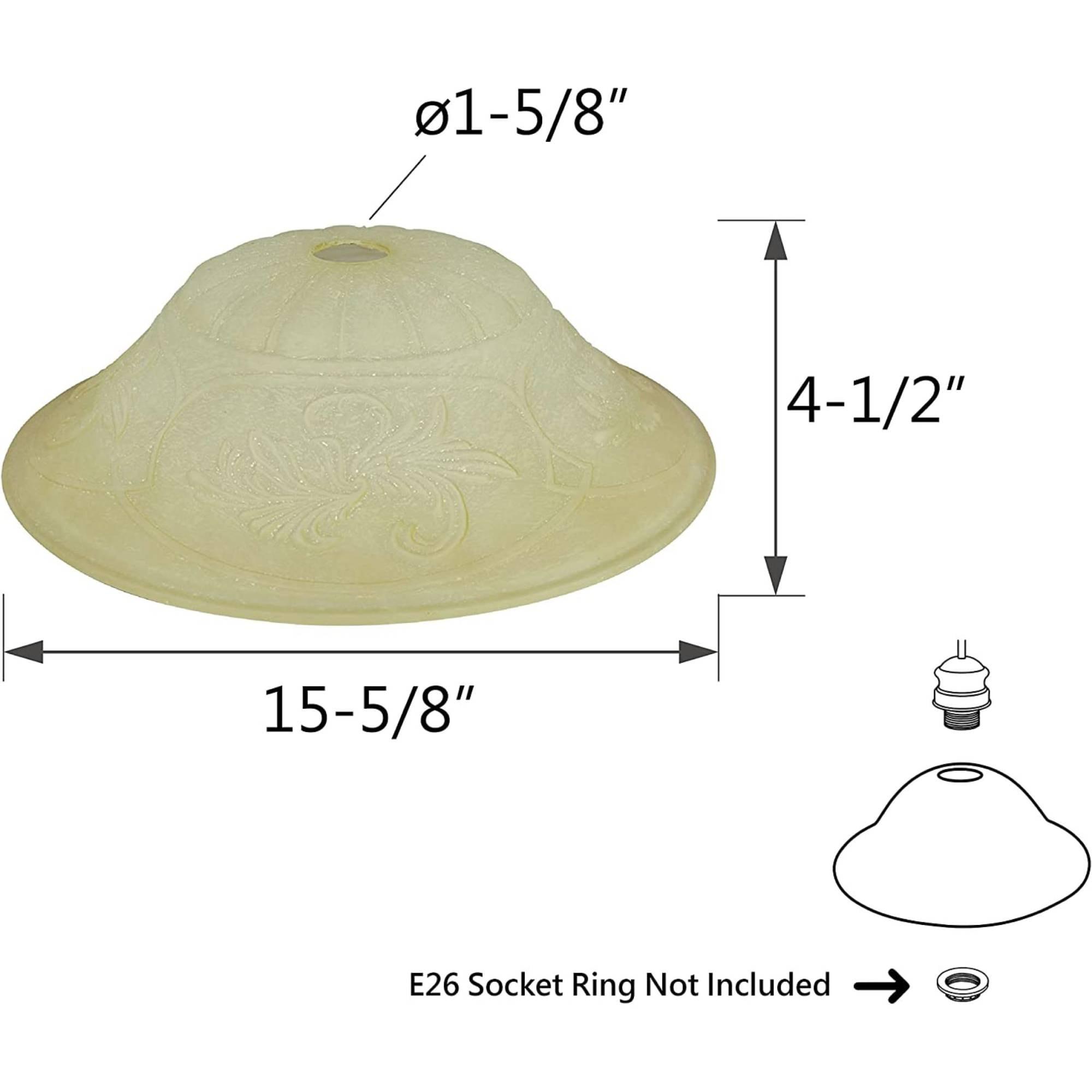 Amber 23093-01A Transitional Style Replacement Torchiere Glass Shade, 4-1/2" Height X 15-5/8" Diameter