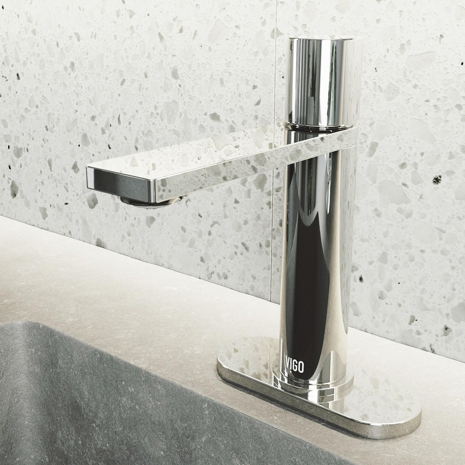 Halsey Single Hole Bathroom Faucet with Deck Plate