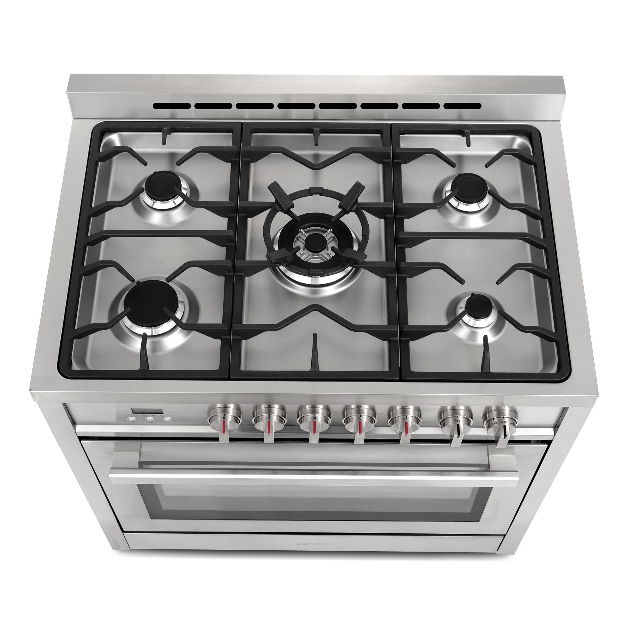 F965 Series 36 in. Stellar Collection 3.8 cu. ft. Dual Fuel Range, 5 Sealed Burners, 8 Function Convection Oven in Stainless Steel