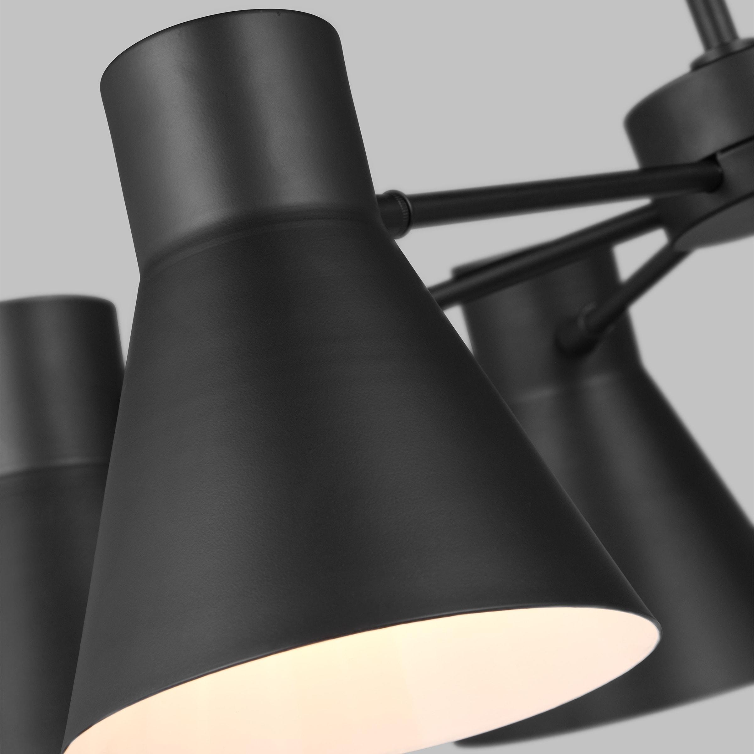 Chet Midnight Black 6-Light Mid-Century Chandelier