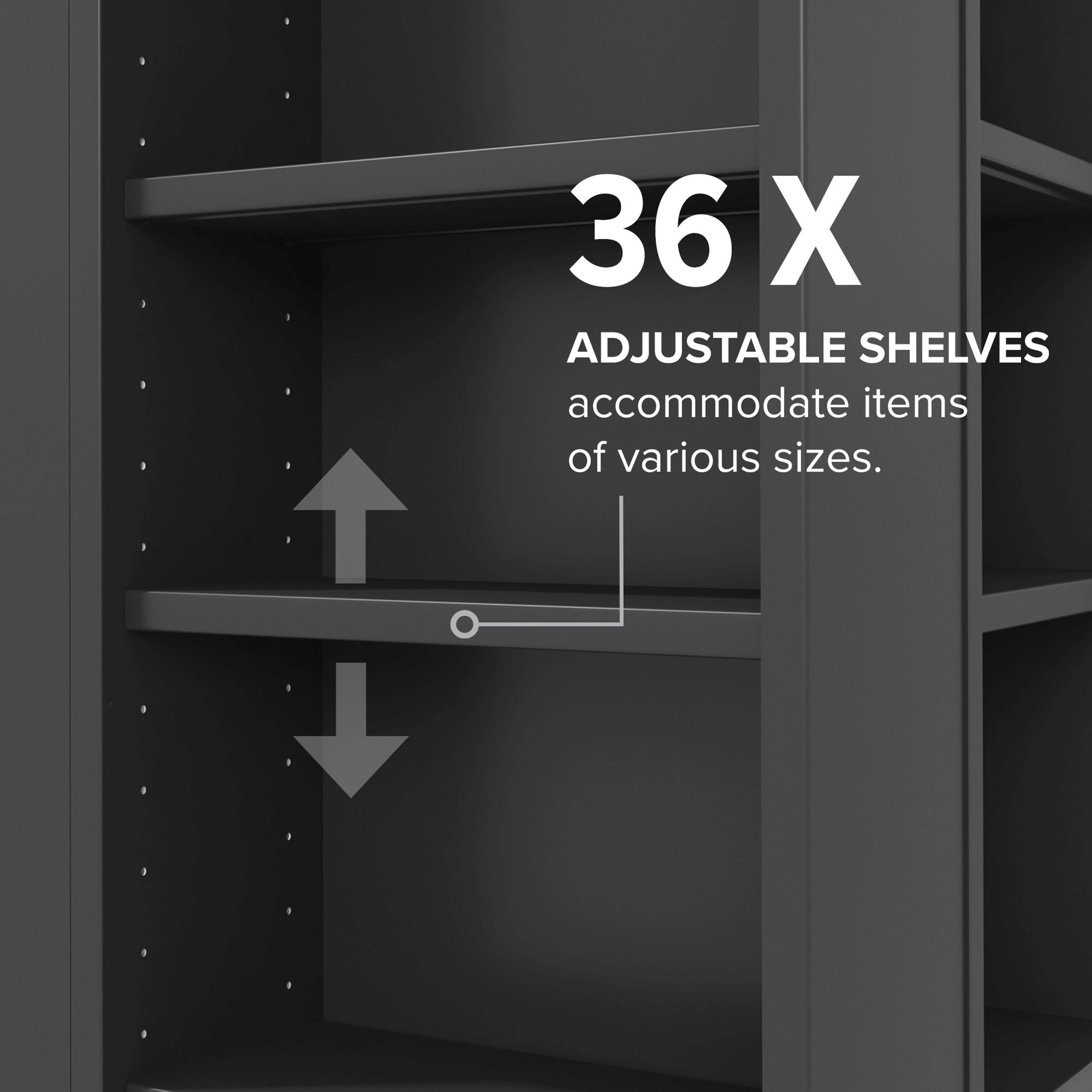 4 Sided Spinning Media Storage Black - Prepac: Holds 1040 CDs, 476 DVDs, Adjustable Shelves