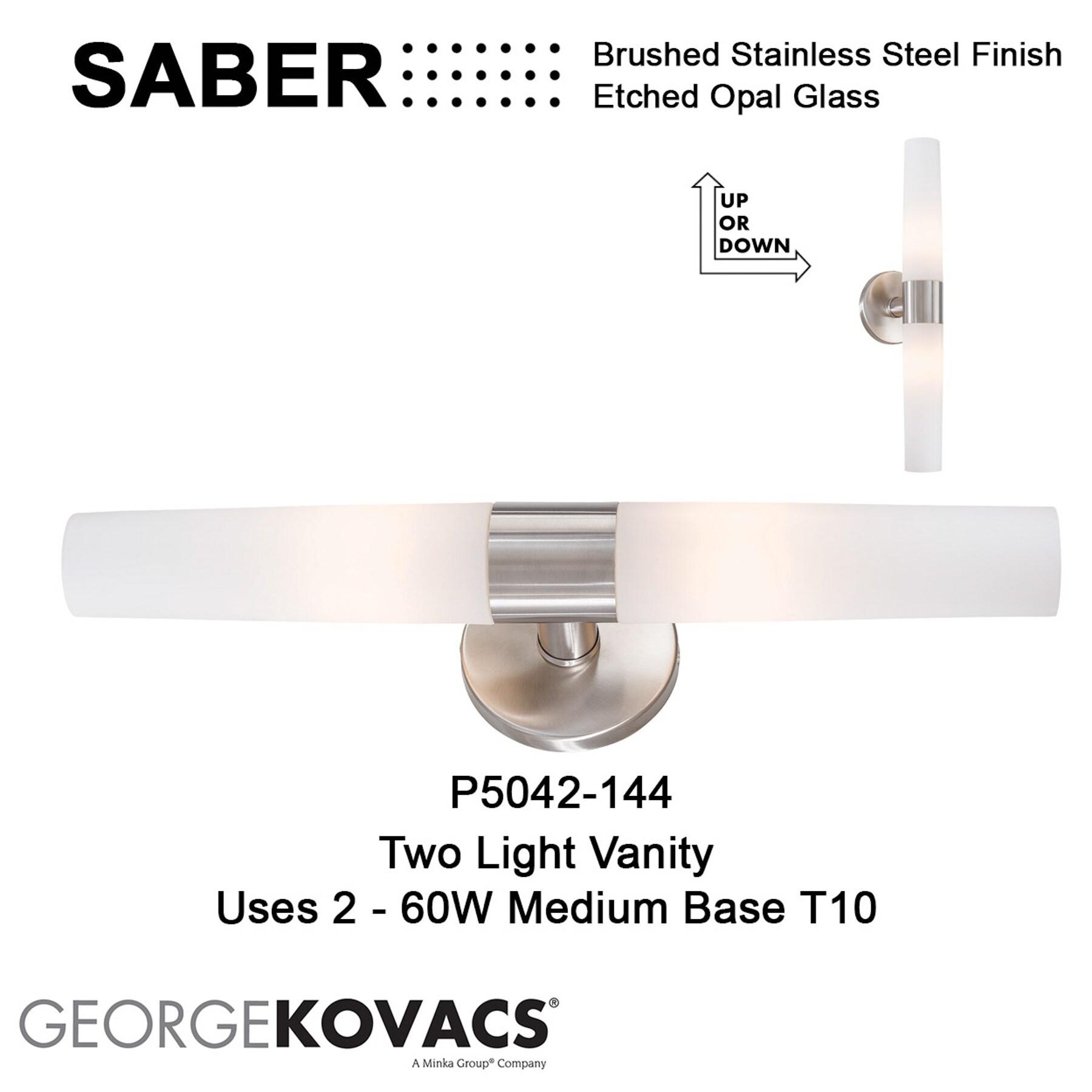 George Kovacs Lighting Saber 2 - Light Vanity in  Brushed Stainless Steel