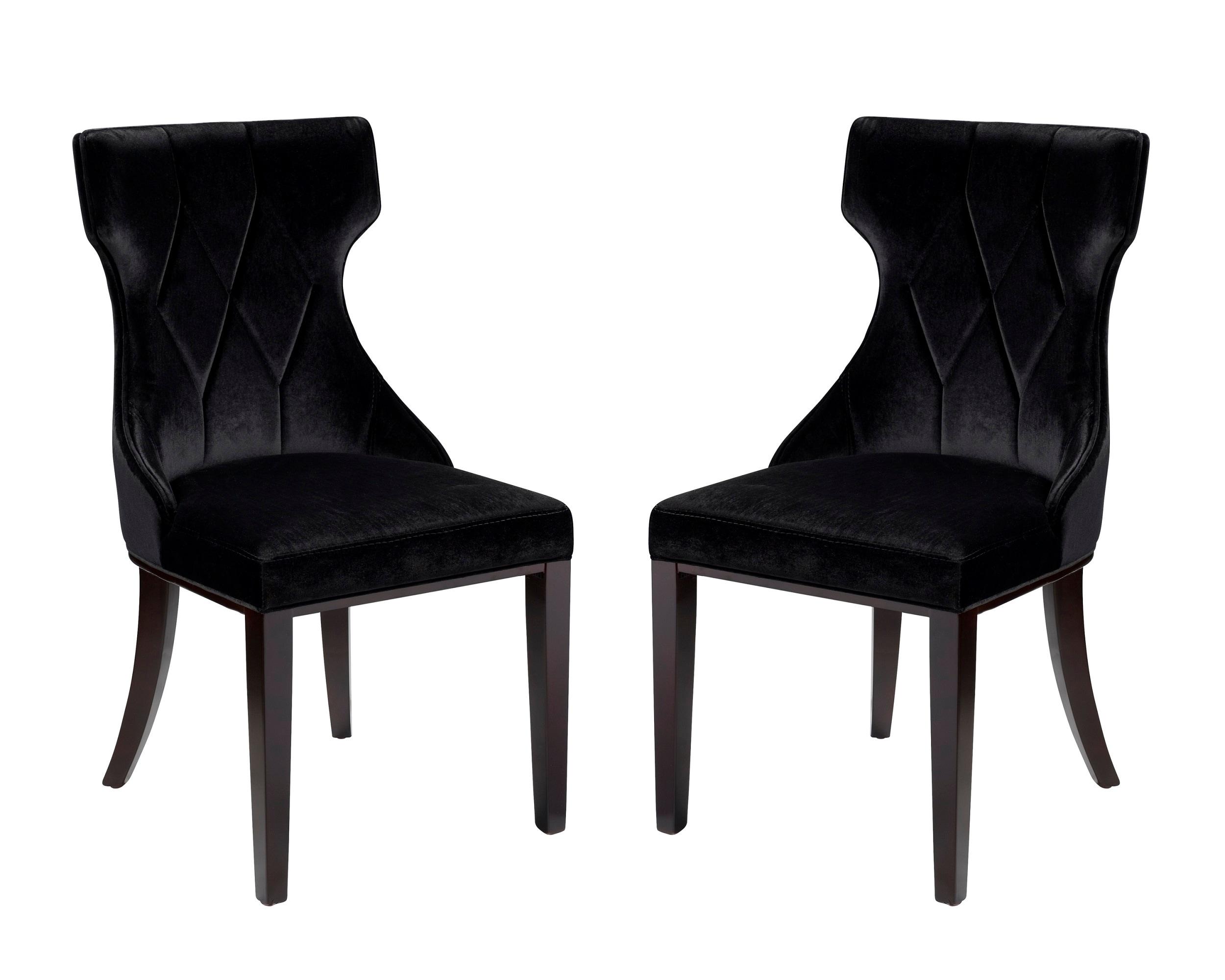 Set of 2 Reine Velvet Dining Chairs - Manhattan Comfort