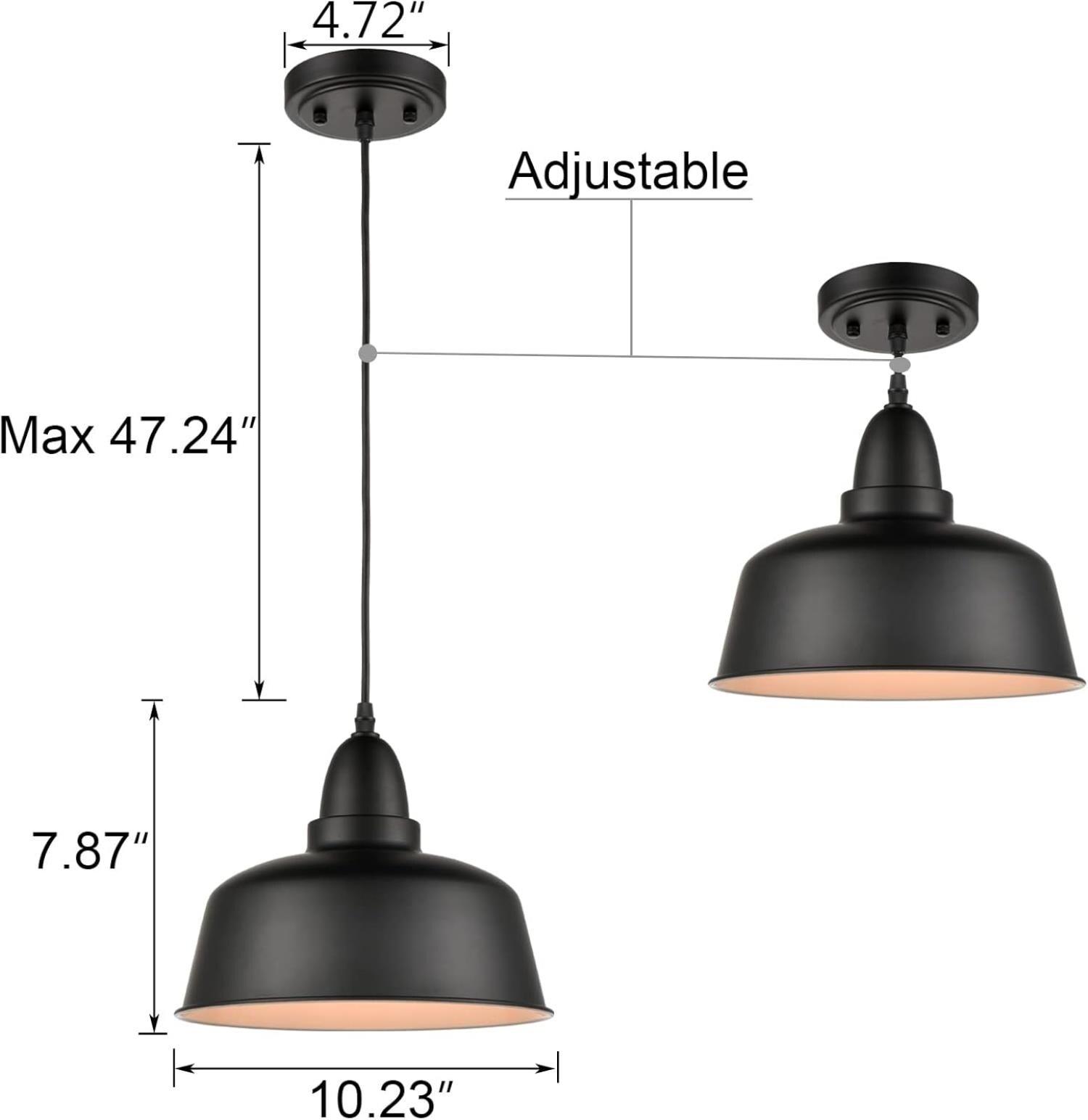 Matte Black Pendant Light 3 Pack Industrial Pendant