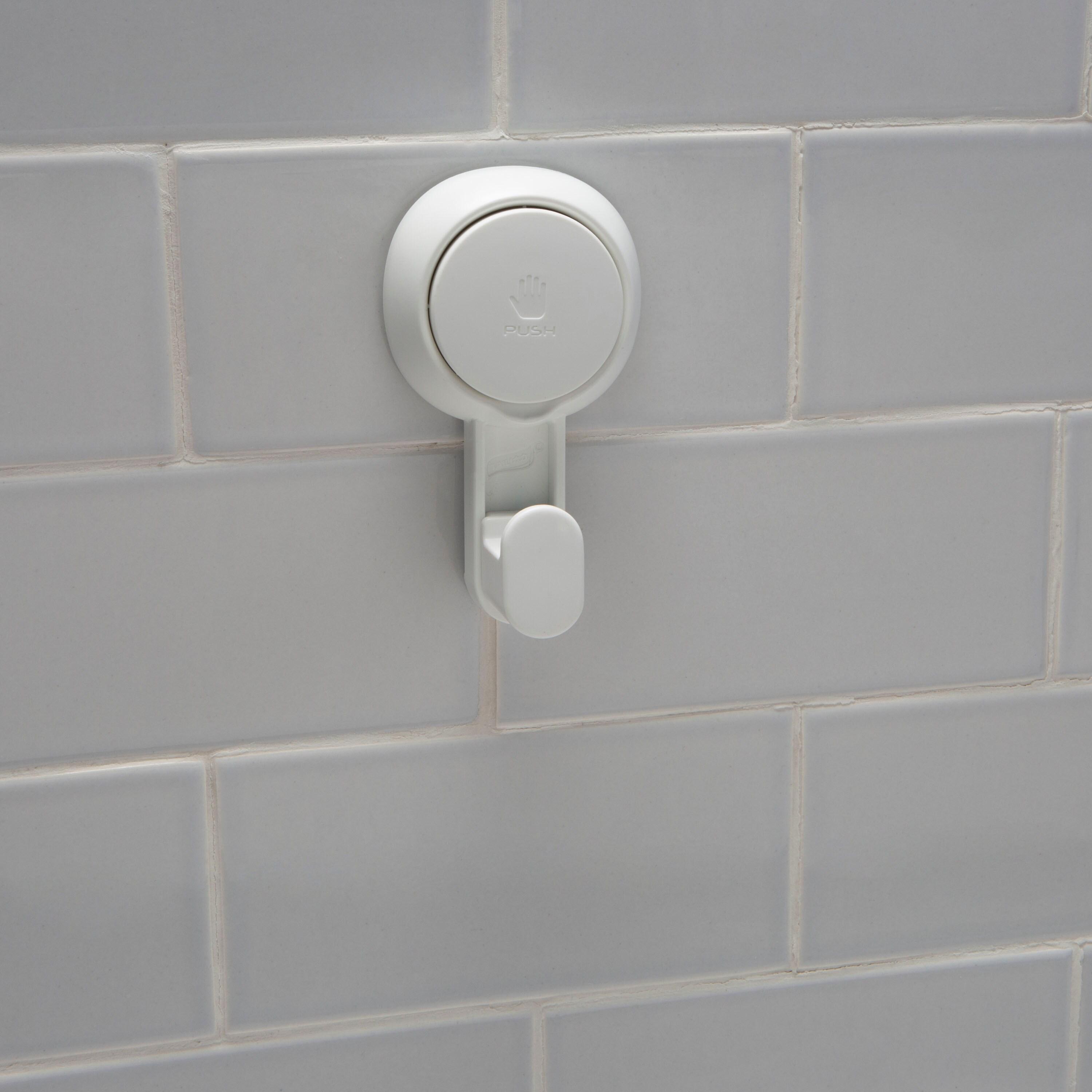 Bath Bliss 4 Pack Plastic Gel-Suction Power Hooks, White