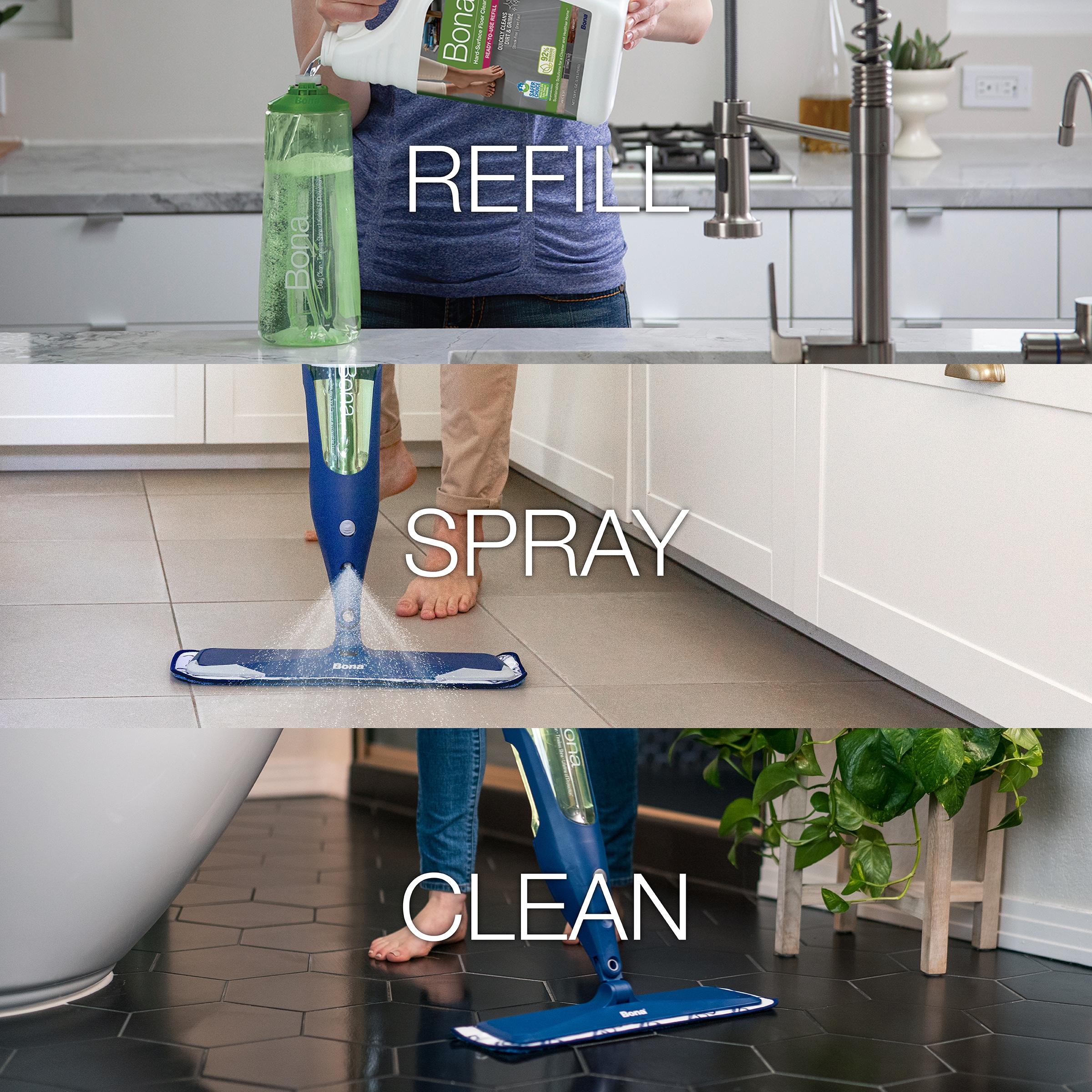 Bona Cleaning Products Multi-Surface Cleaner Spray + Mop All Purpose Floor Cleaner - Unscented - 128 fl oz