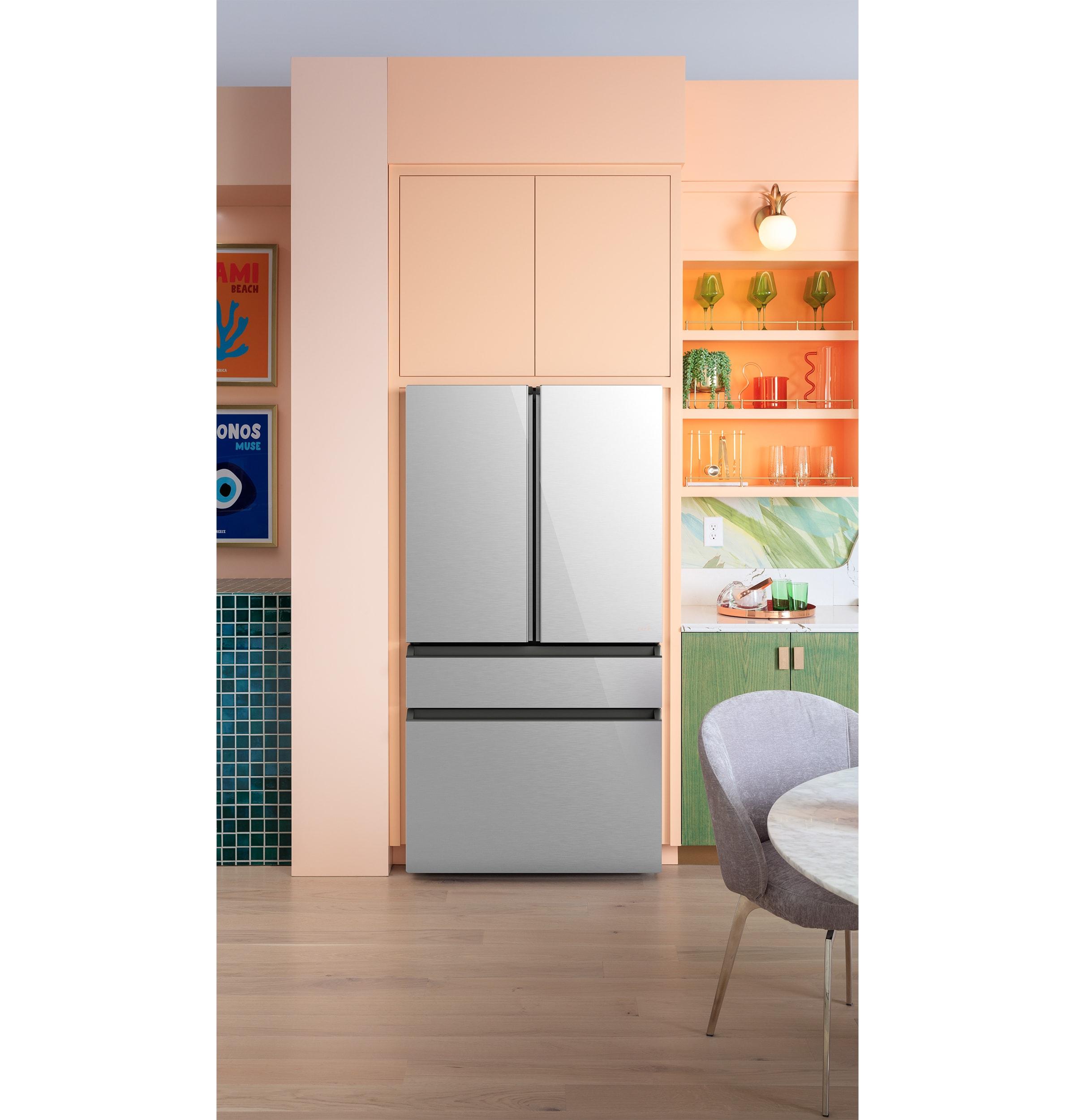 Café ENERGY STAR 23.2 Cu. Ft. Smart Counter-Depth 4-Door French-Door Refrigerator In Platinum Glass With Dual-Dispense Autofill Pitcher