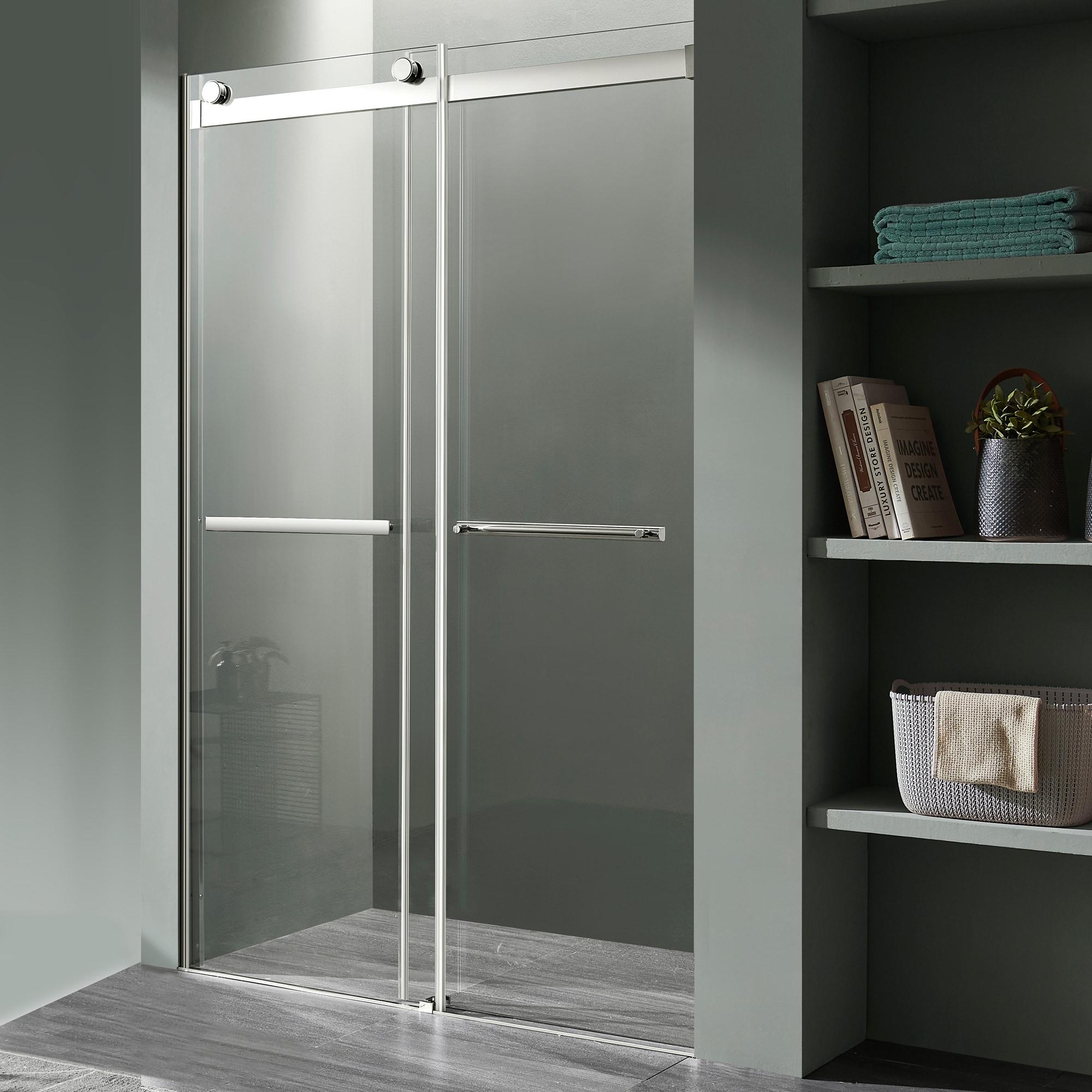 Kahn 60" W x 76" H Double Sliding Frameless Shower Door