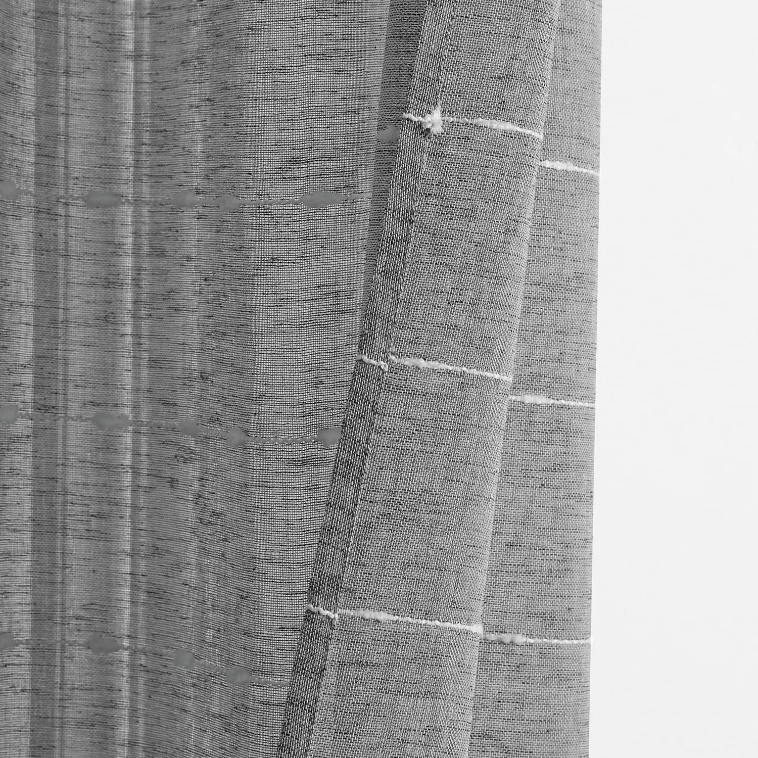 Lush Decor Farmhouse Textured Sheer Polyester Sheer Curtain Pair (Set of 2)