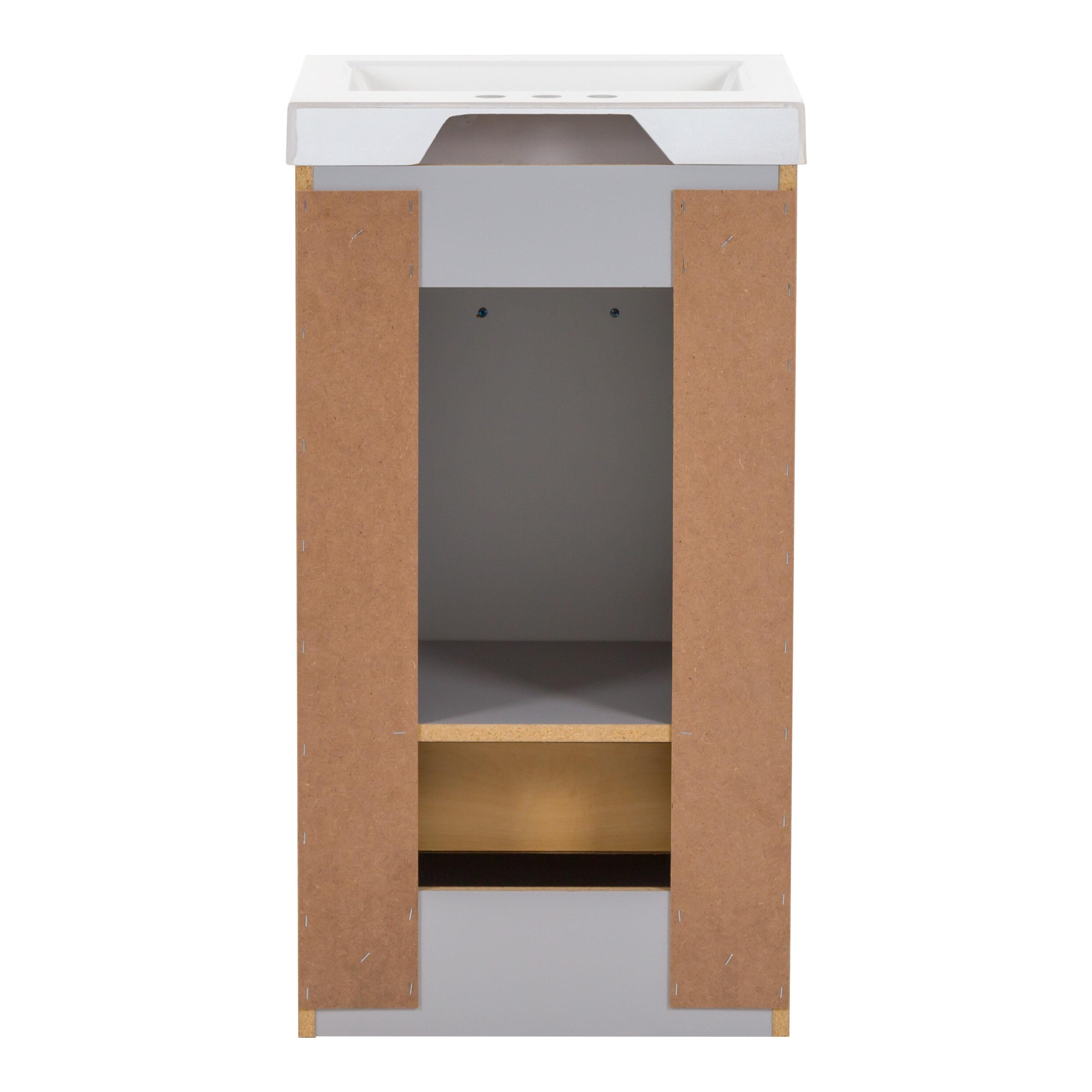 Diamond NOW Winnie 18-in Pearl Gray Single sink Bathroom Vanity with White Cultured marble Top