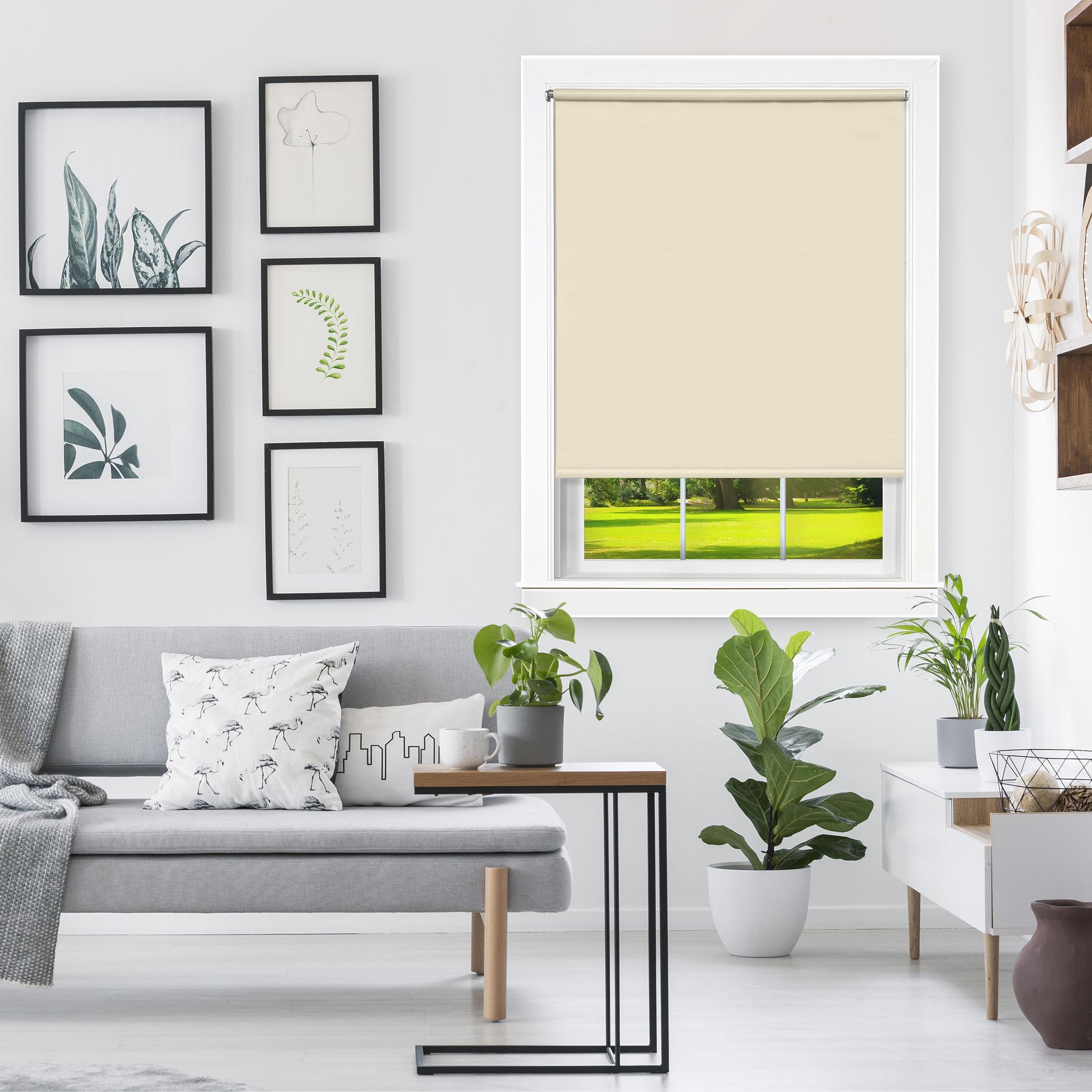 Achim Tear Down Indoor Cordless Vinyl Room Darkening Roller Window Shade, 72 x 37, Ivory Beige