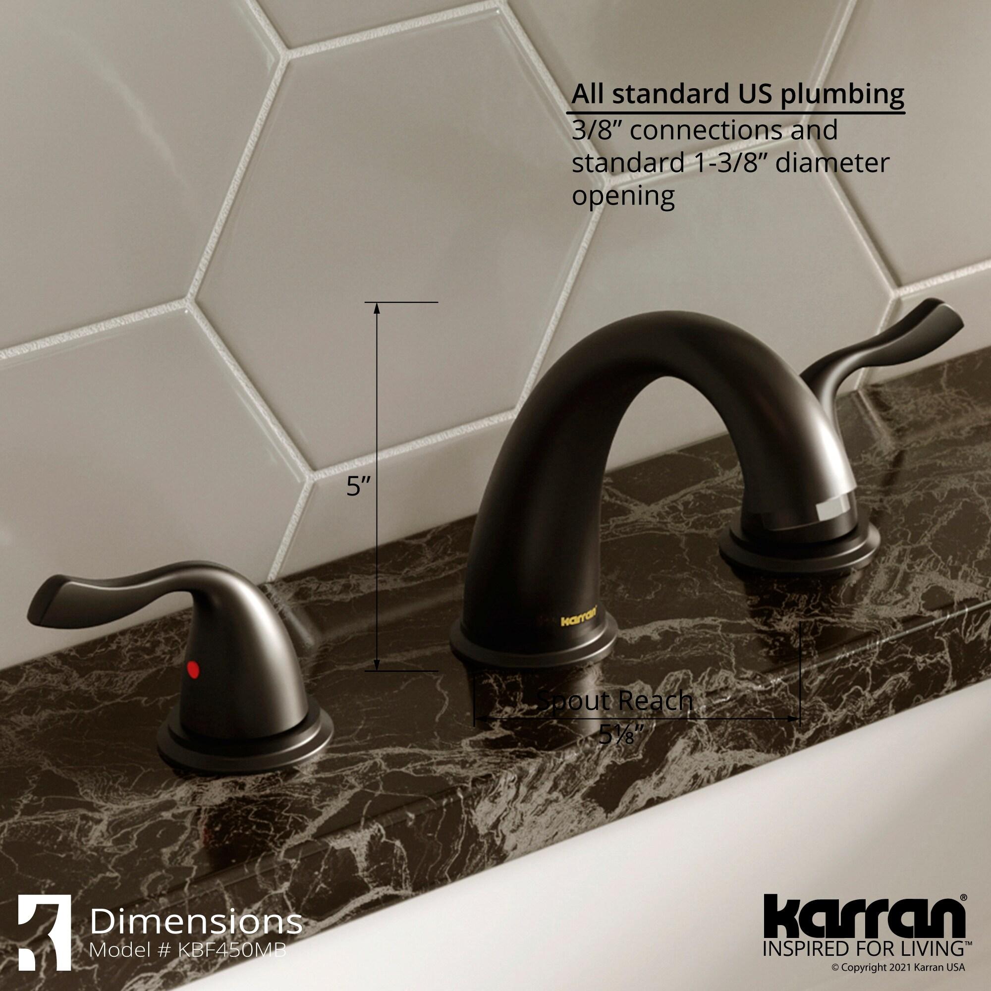 Karran Fulham 8 In. Widespread 2-Handle Bathroom Faucet With Matching Pop-up Drain