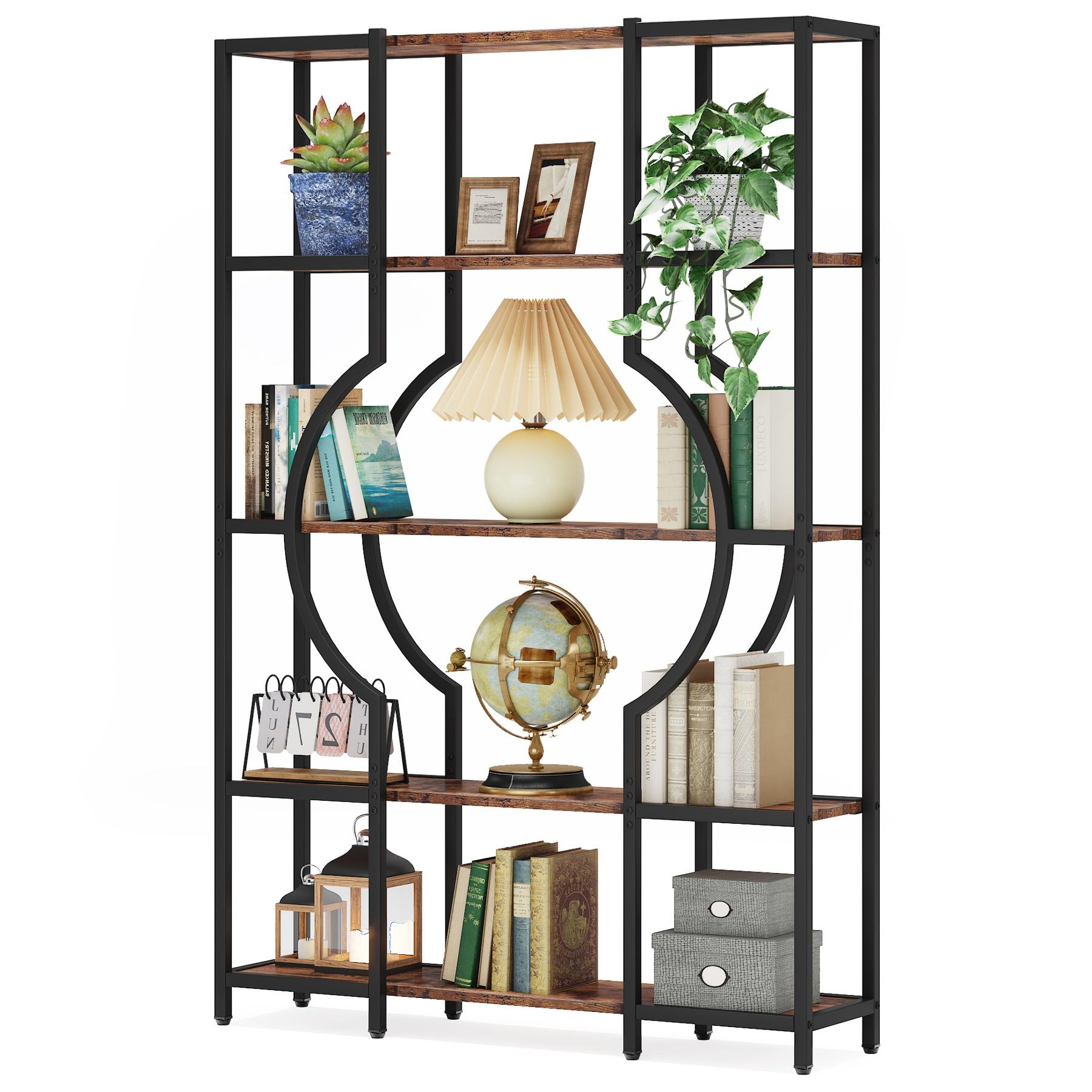 Tribesigns 5-Tier Bookshelf and Bookcase, Wooden Book Shelf with 12 Open Display Shelves