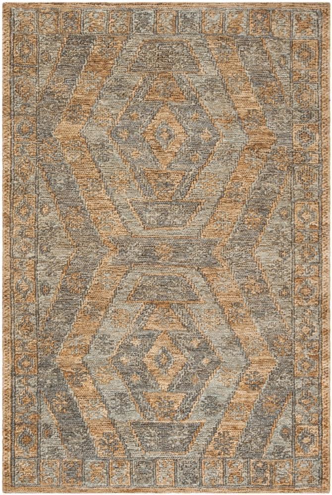 Organic ORG701 Hand Woven Area Rug Slate / Natural 4' X 6' - Safavieh.