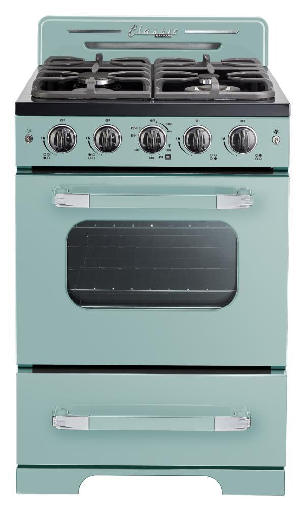 Unique Classic Retro 24" 2.9 cu/ft Freestanding Gas Range with Convection Oven and Sealed Burners