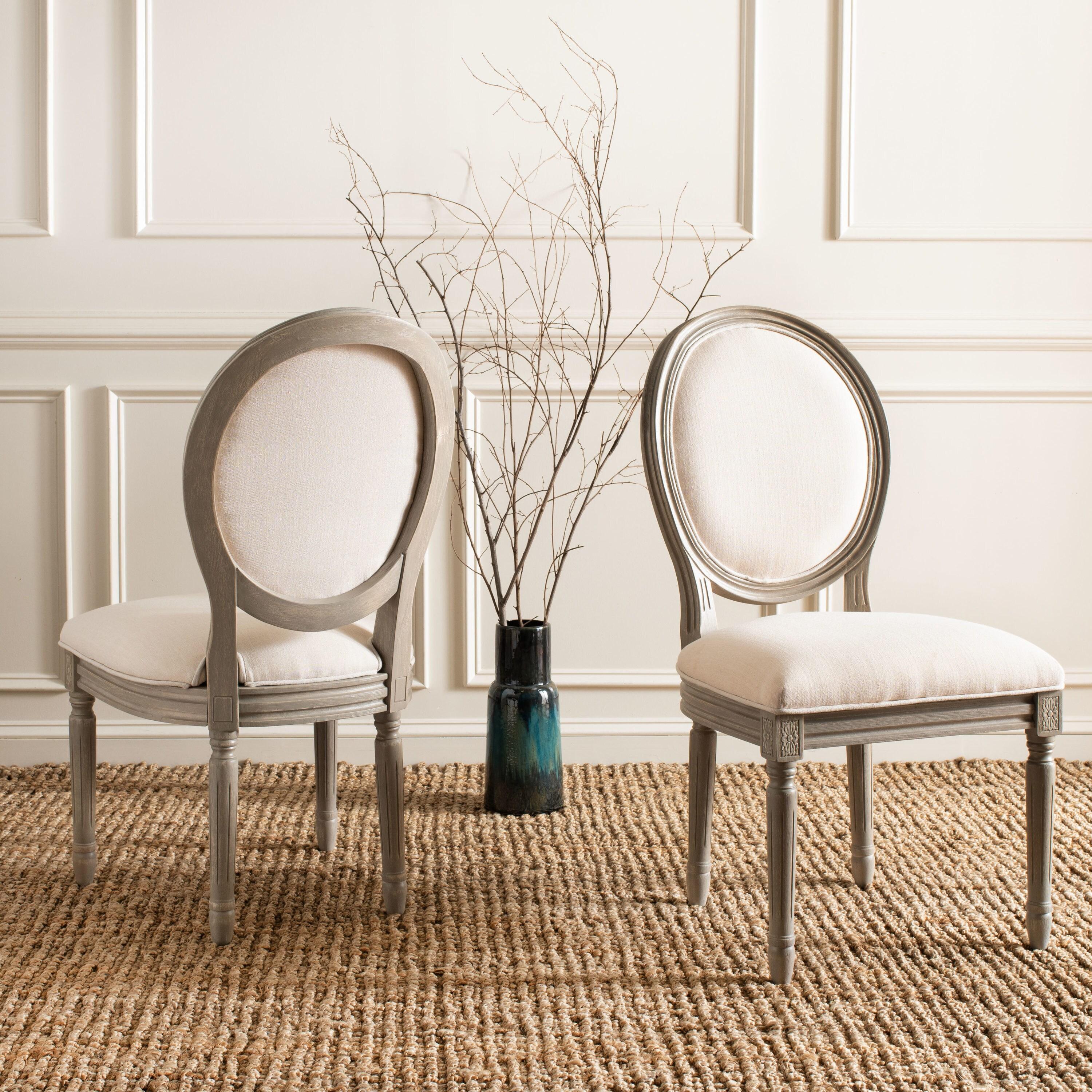 Holloway 19''H French Brasserie Oval Side Chair (Set of 2) - Beige - Safavieh.