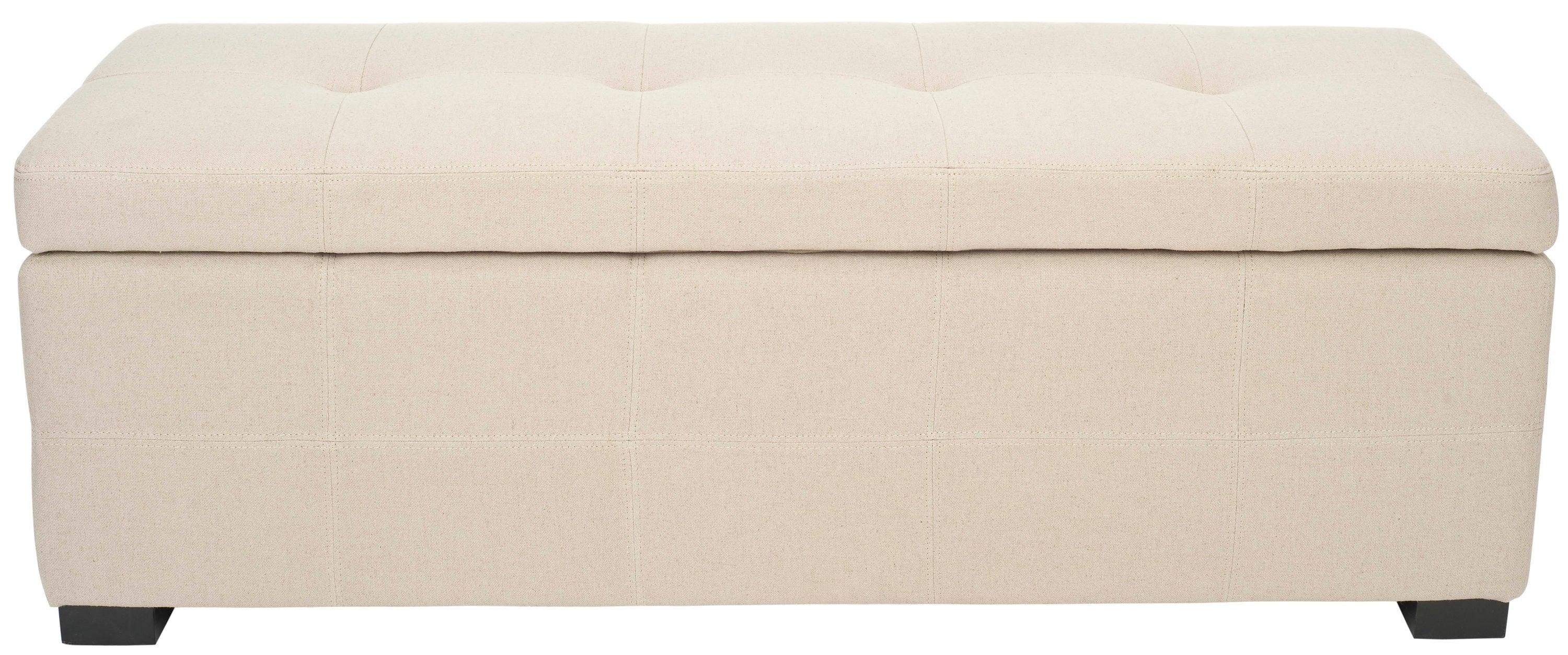 Maiden Tufted Storage Bench Large - Taupe - Safavieh