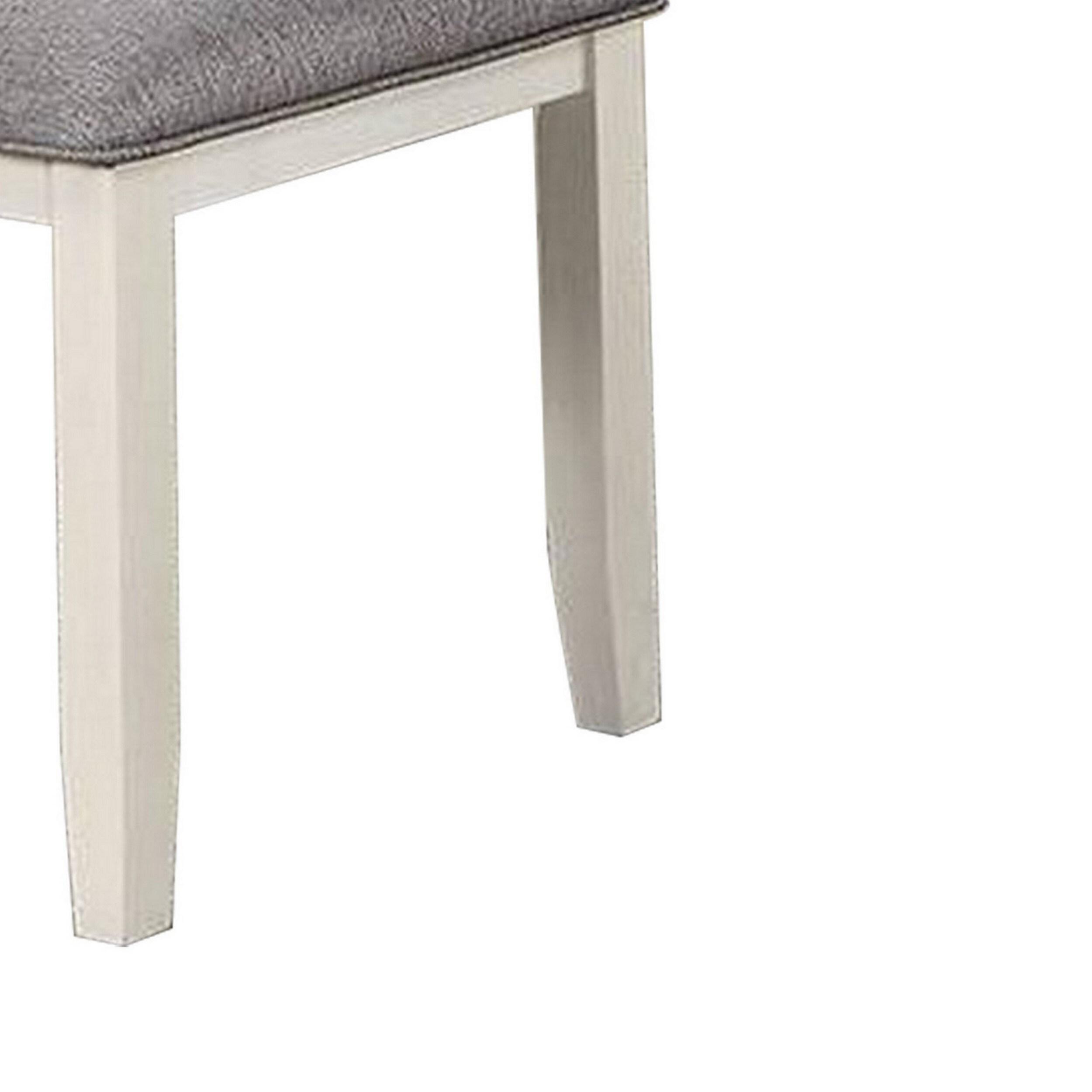 24 in. Lexi Padded Seat Classic Dining Side Chair, Gray & White - Set of 2