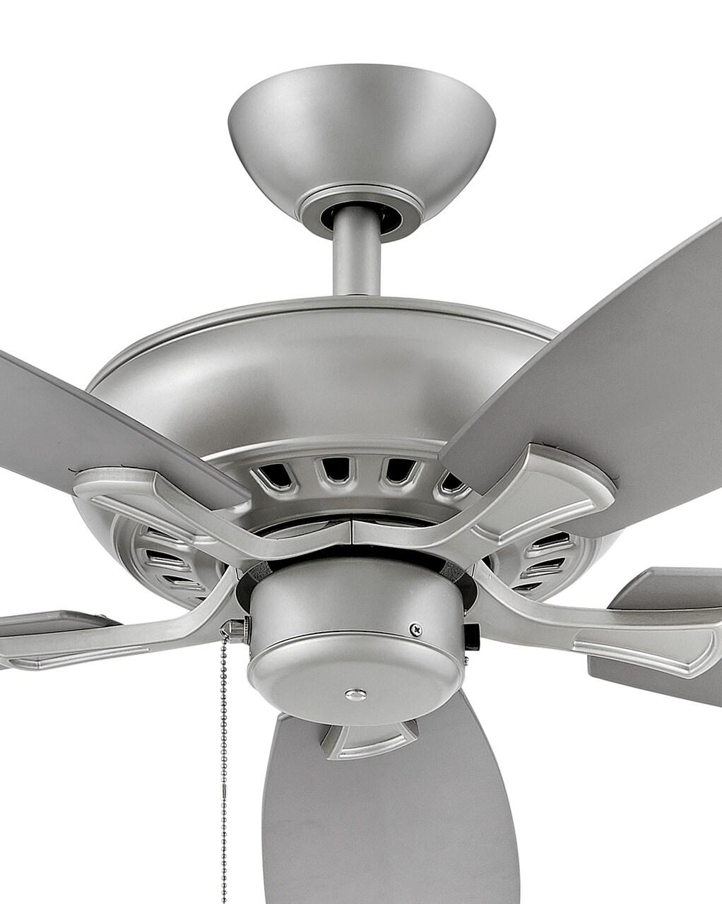 52" Brushed Nickel Ceiling Fan with Silver Composite Blades