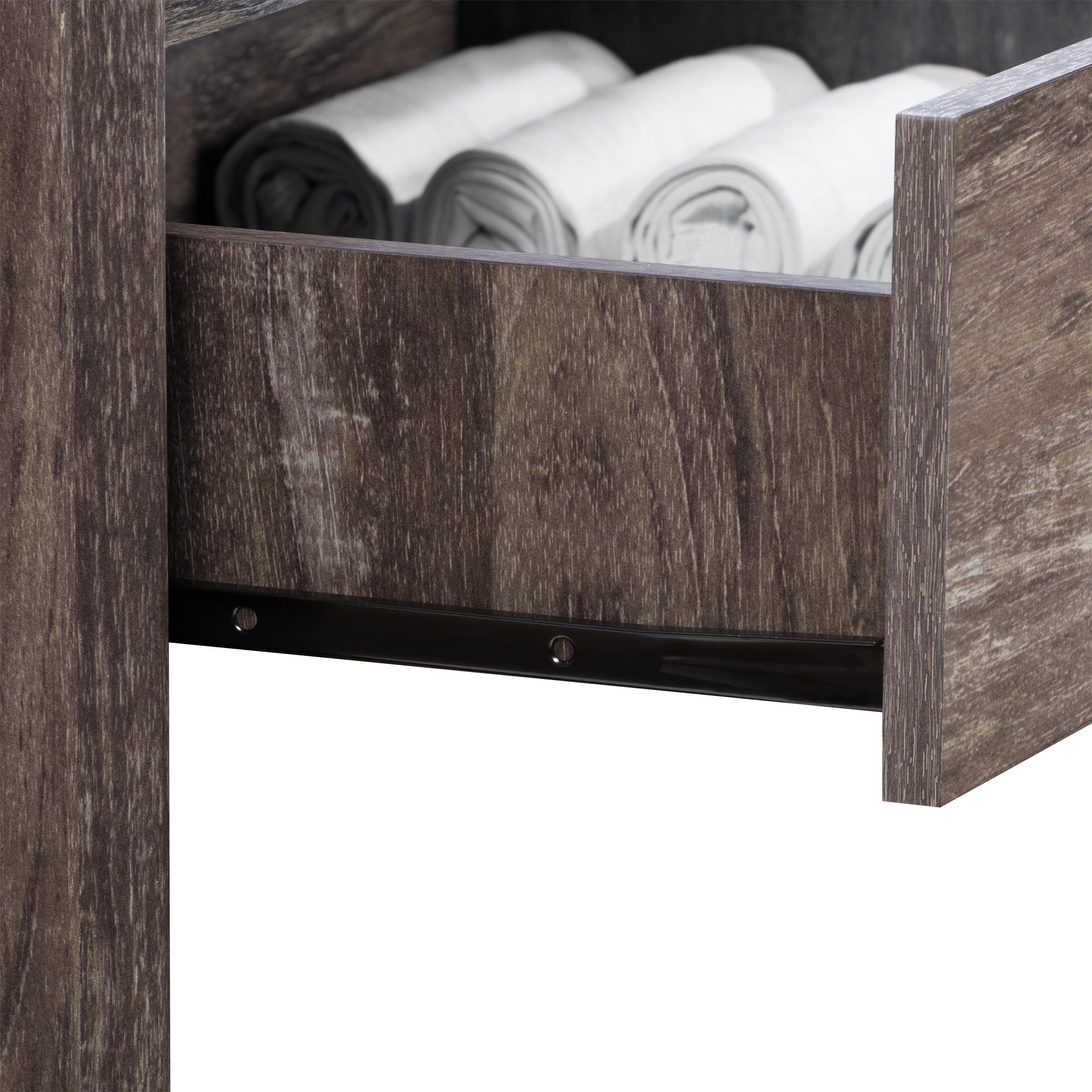 CorLiving Newport Mid Century Modern Brown-Washed Engineered Wood 5-Drawer Tall Dresser for Bedroom - Large, Tall Chest of Drawers - Perfect Bedroom Furniture and Dressers for Clothes Storage